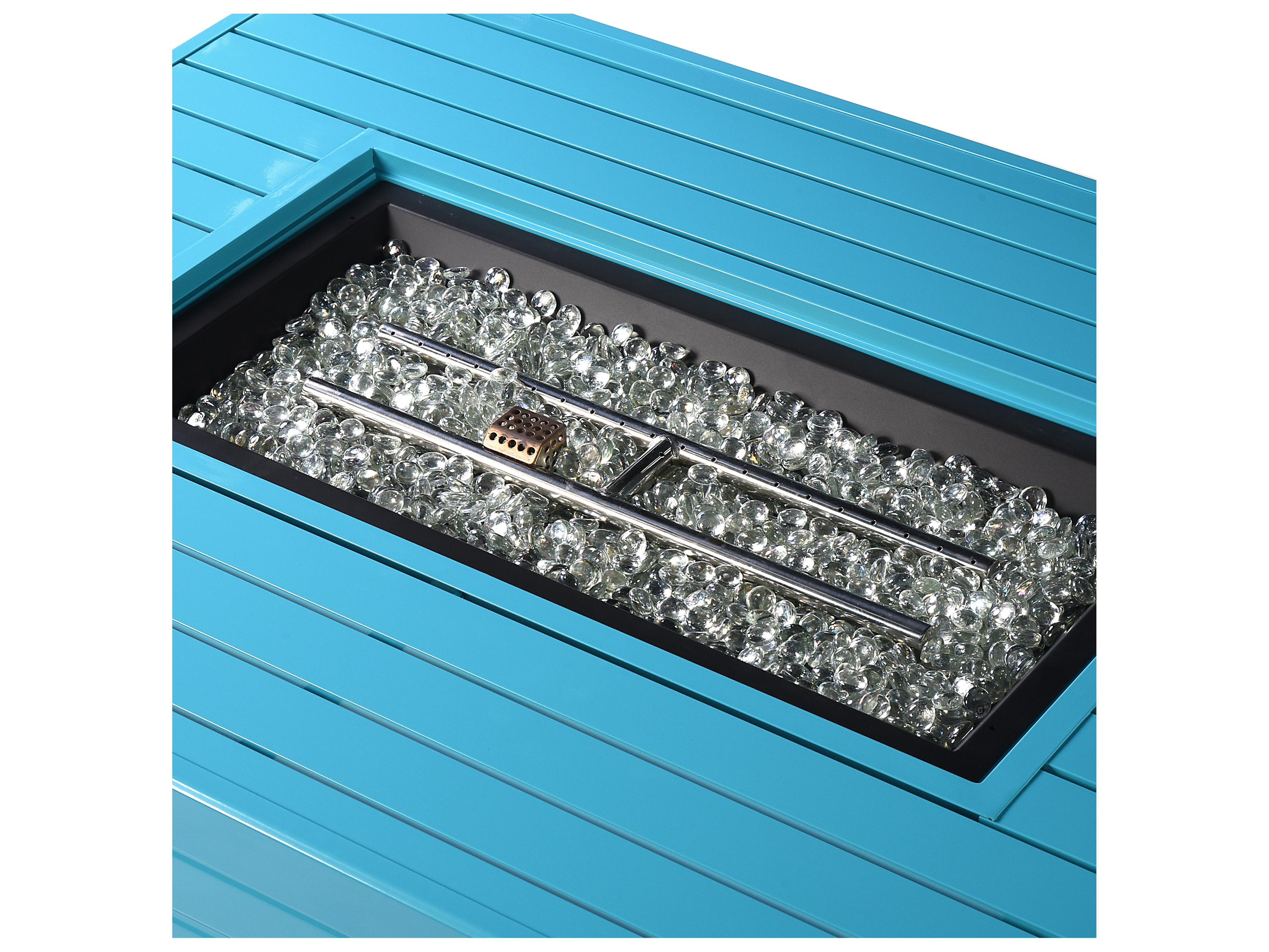 Oakland Living Rectangular Aluminum Propane Outdoor Patio Fire Pit Table