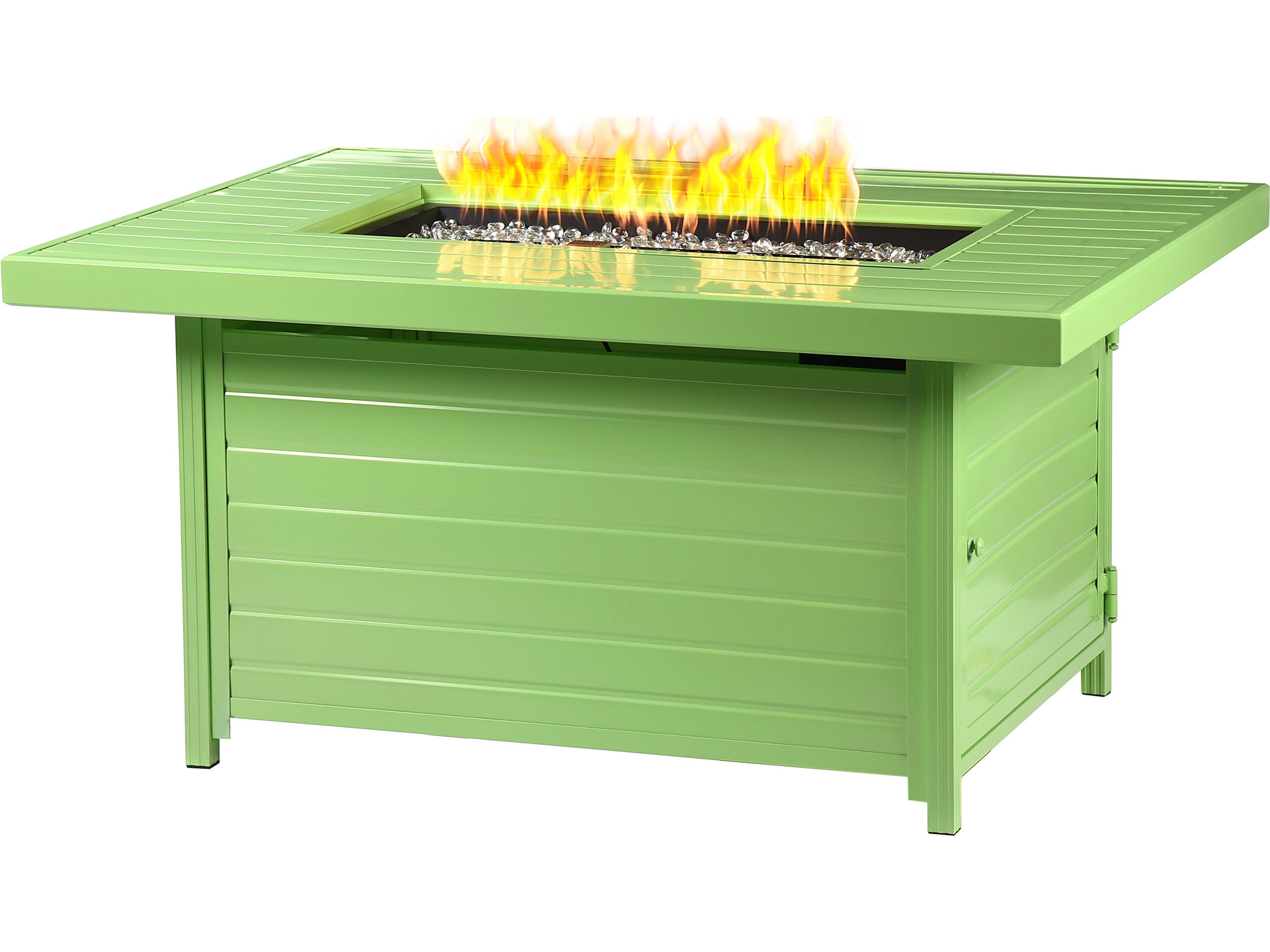 Rectangular Aluminum Propane Outdoor Fire Pit Table
