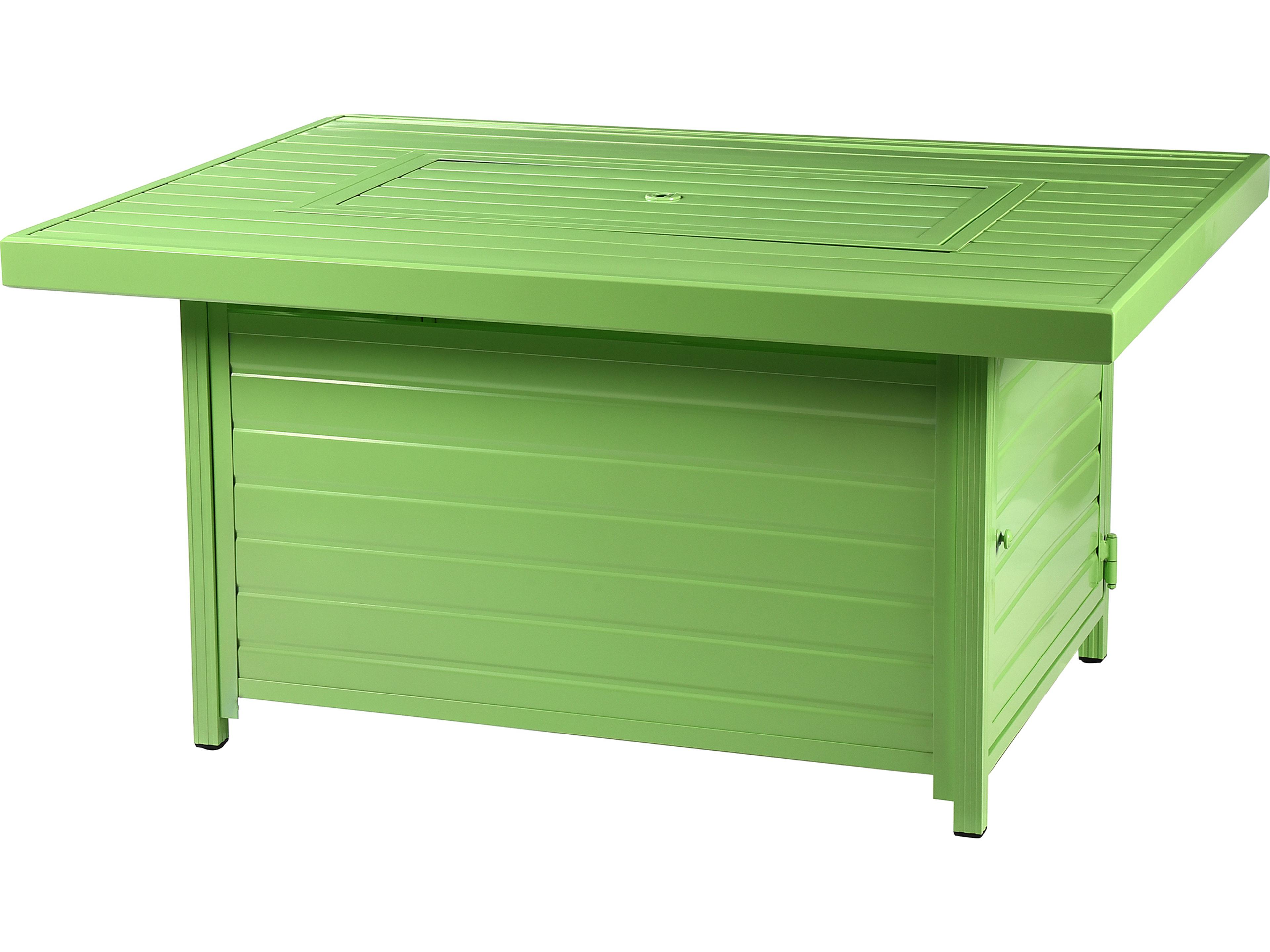 Oakland Living Rectangular Aluminum Propane Outdoor Fire Pit Table