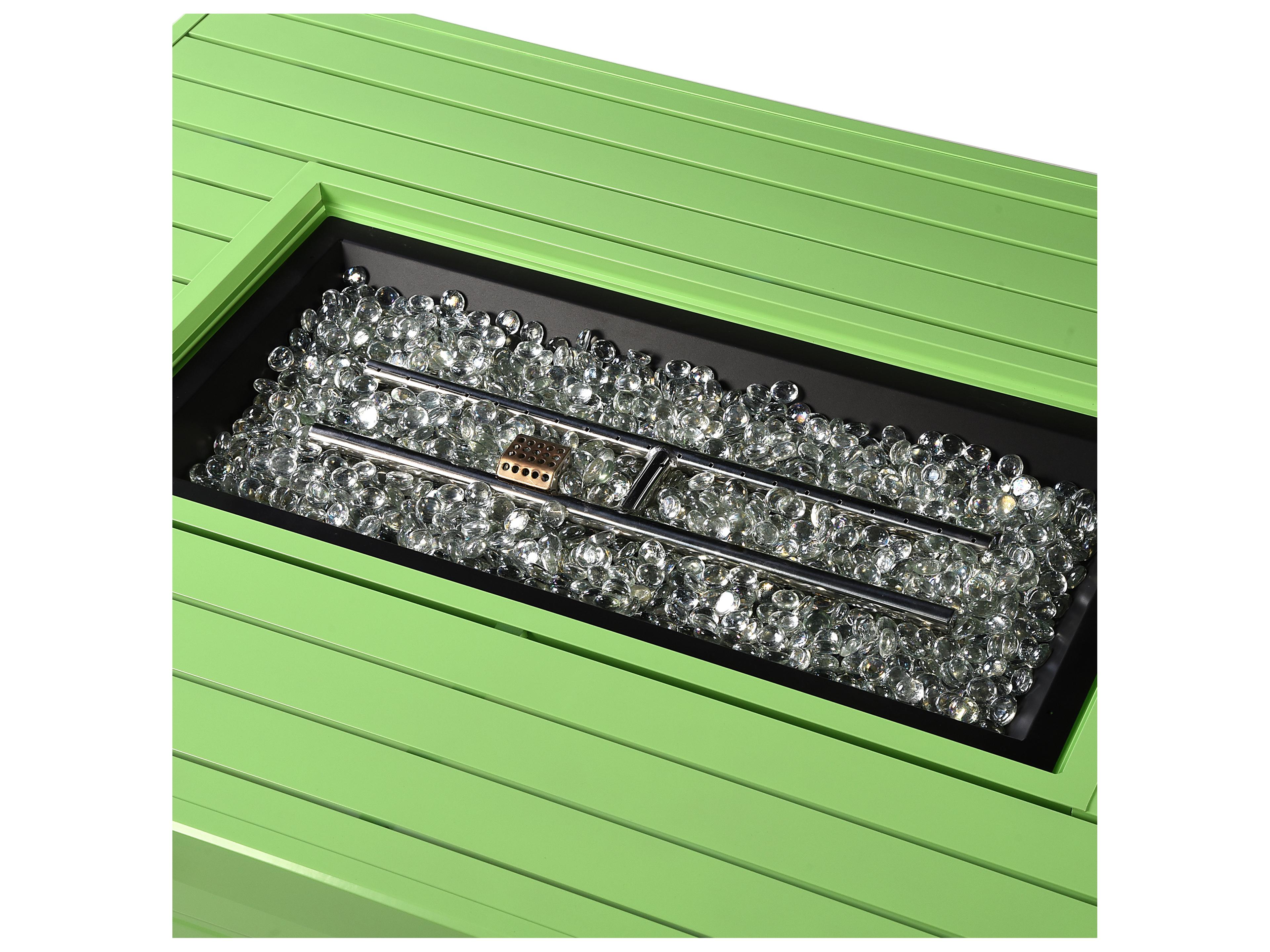 Oakland Living Rectangular Aluminum Propane Outdoor Fire Pit Table