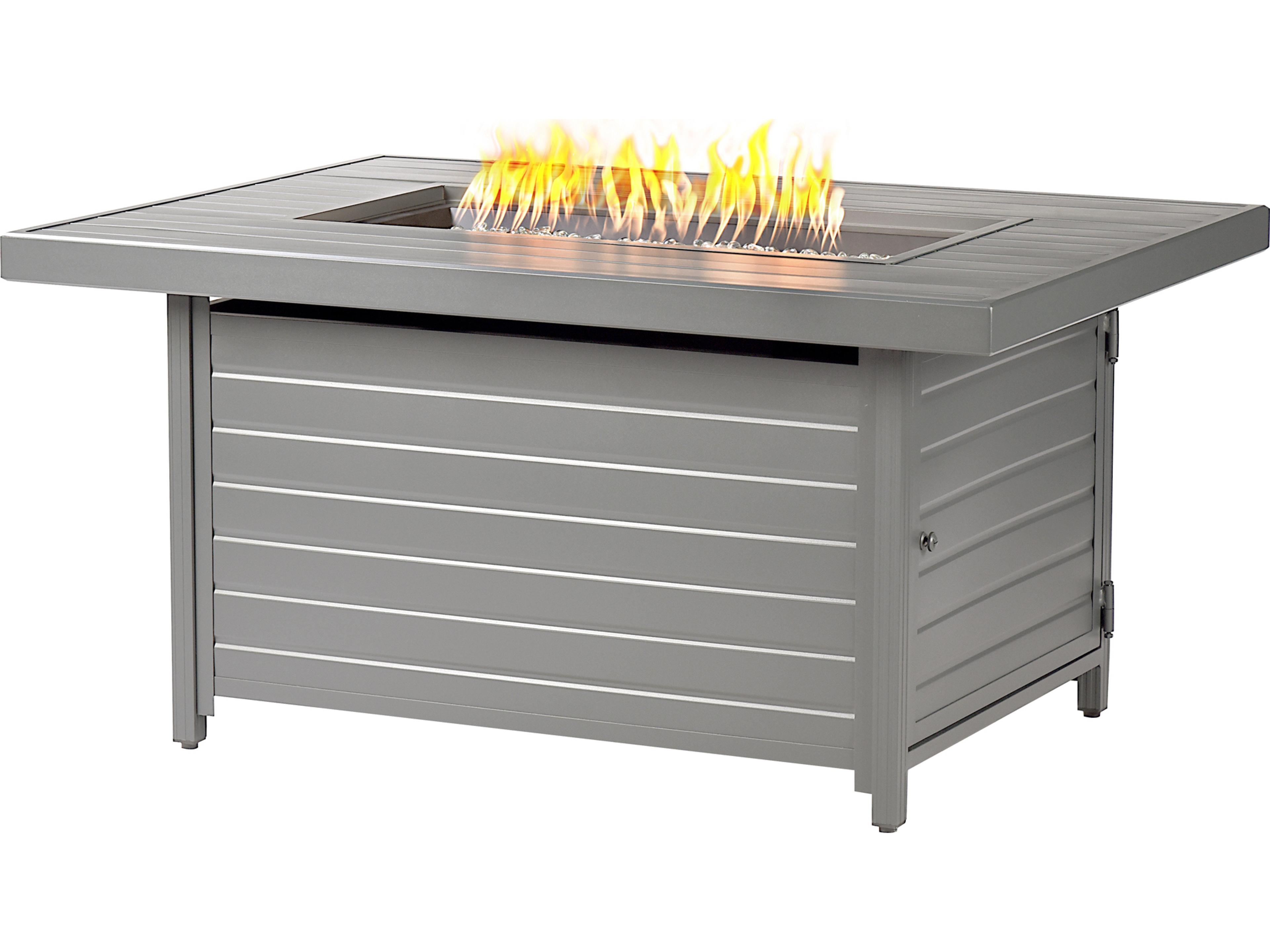 Rectangular Aluminum Propane Outdoor Patio Fire Pit Table