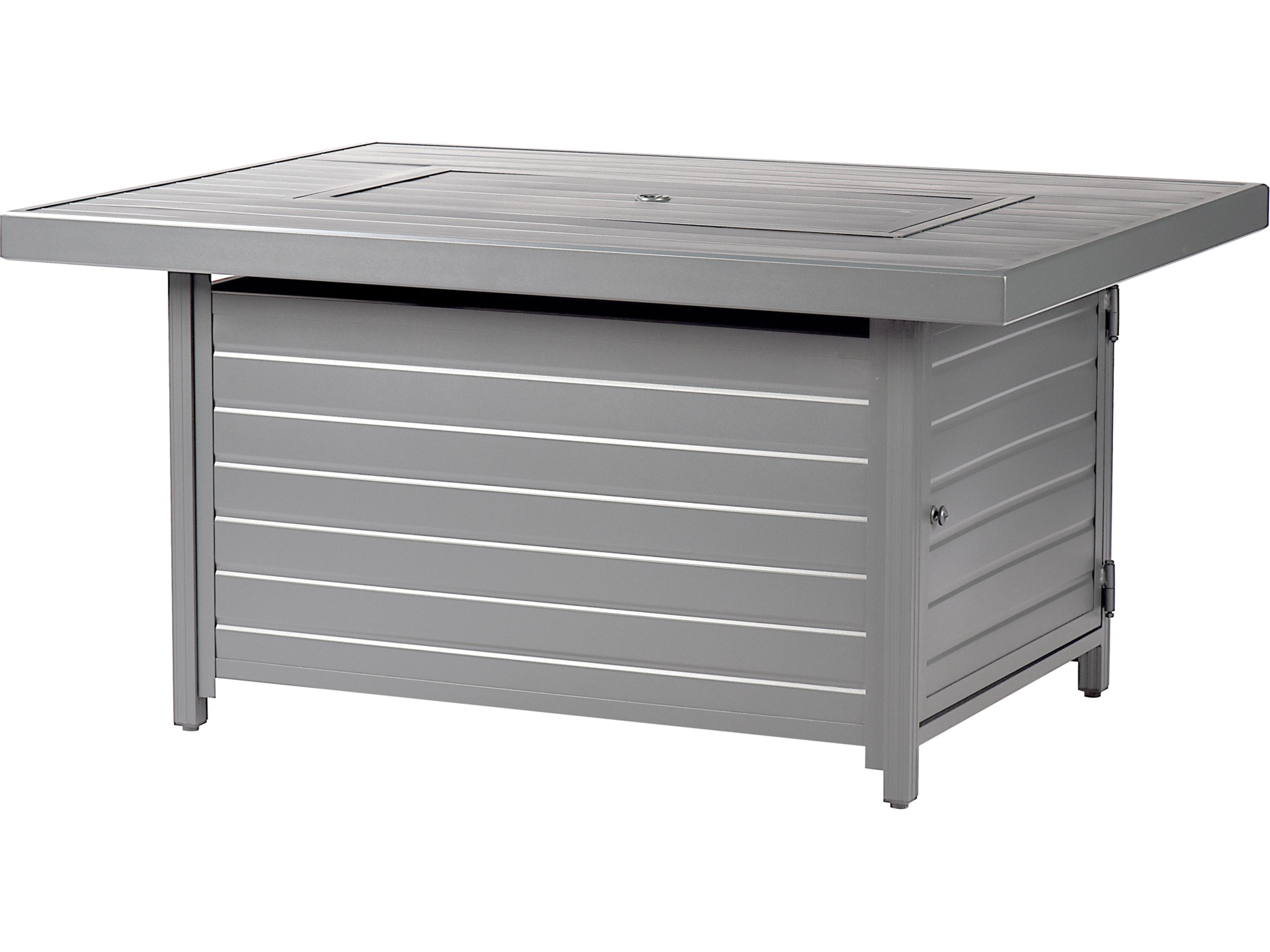 Oakland Living Rectangular Aluminum Propane Outdoor Patio Fire Pit Table