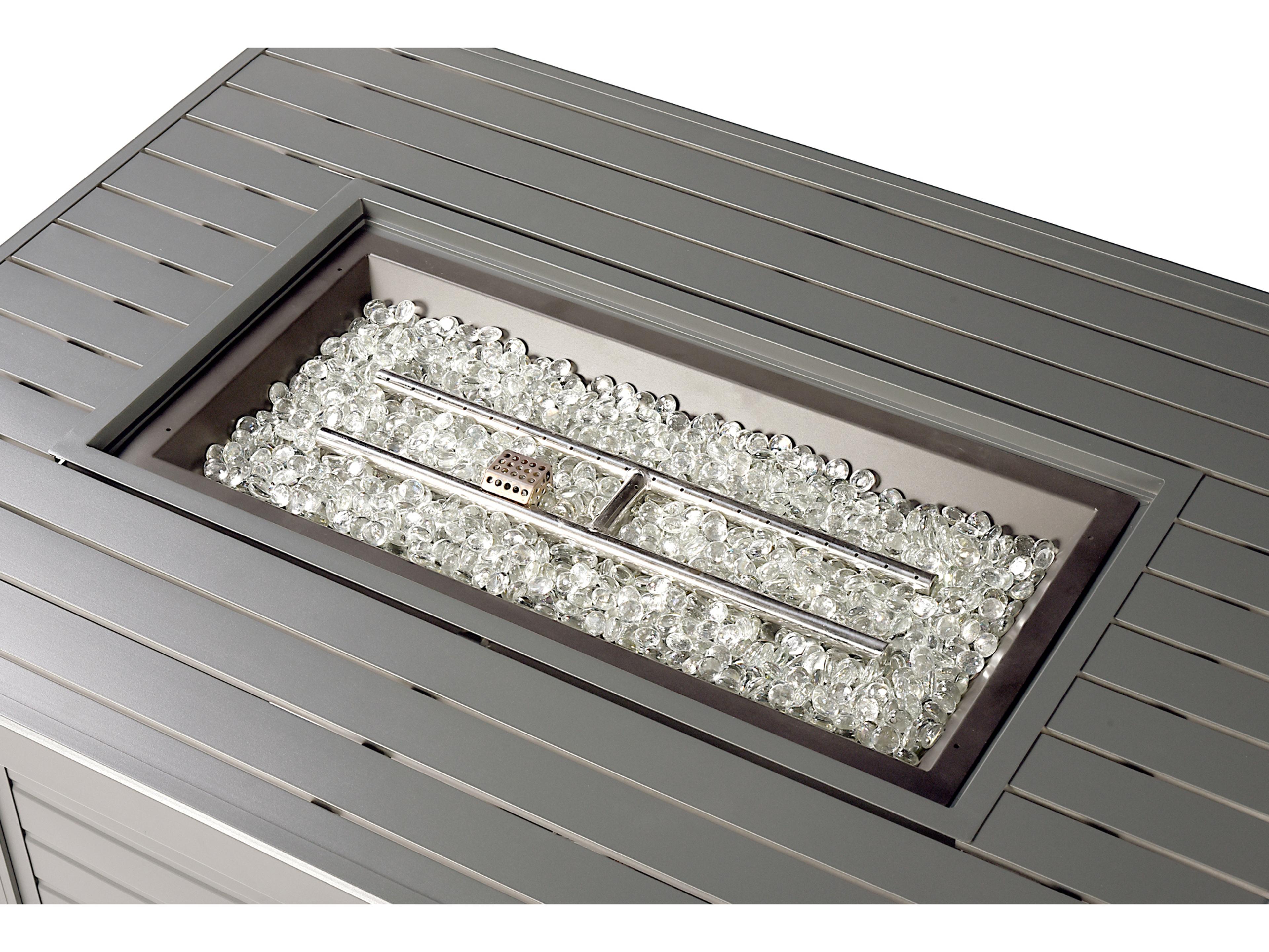 Oakland Living Rectangular Aluminum Propane Outdoor Patio Fire Pit Table