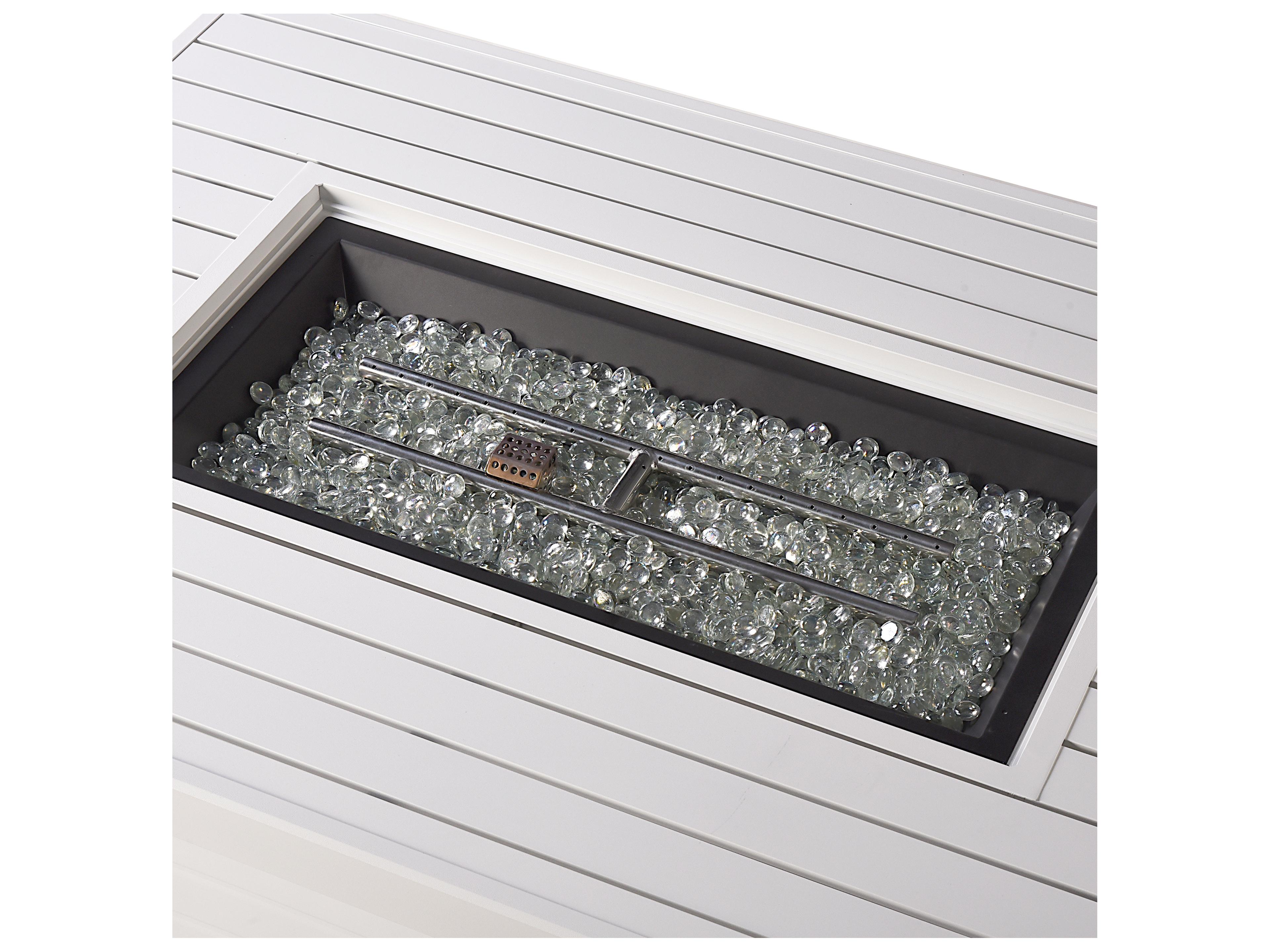 Oakland Living Rectangular Aluminum Propane Outdoor Fire Pit Table