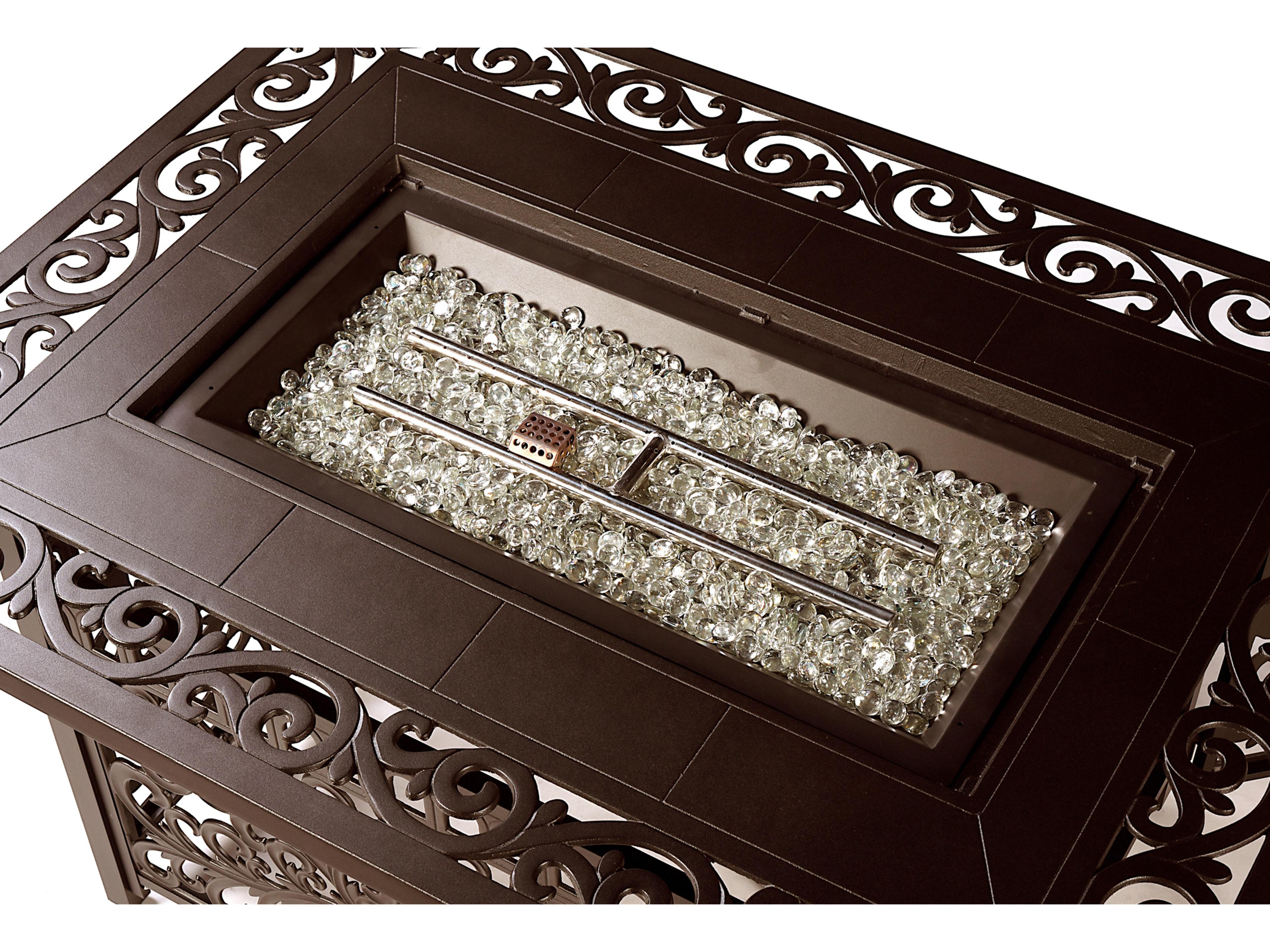 Oakland Living Rectangular Aluminum Propane Patio Fire Pit Table