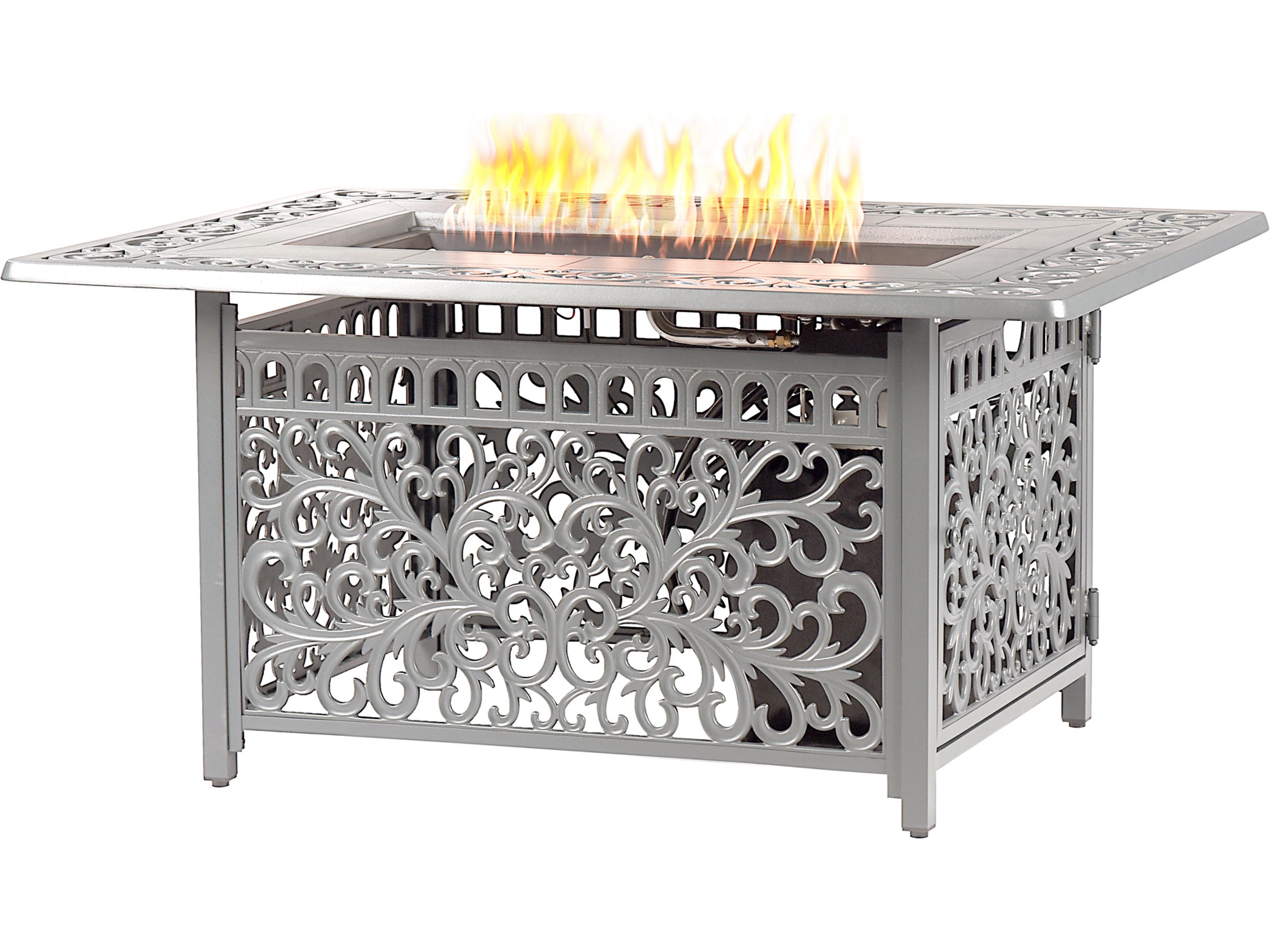 Rectangular Aluminum Propane Outdoor Fire Pit Table