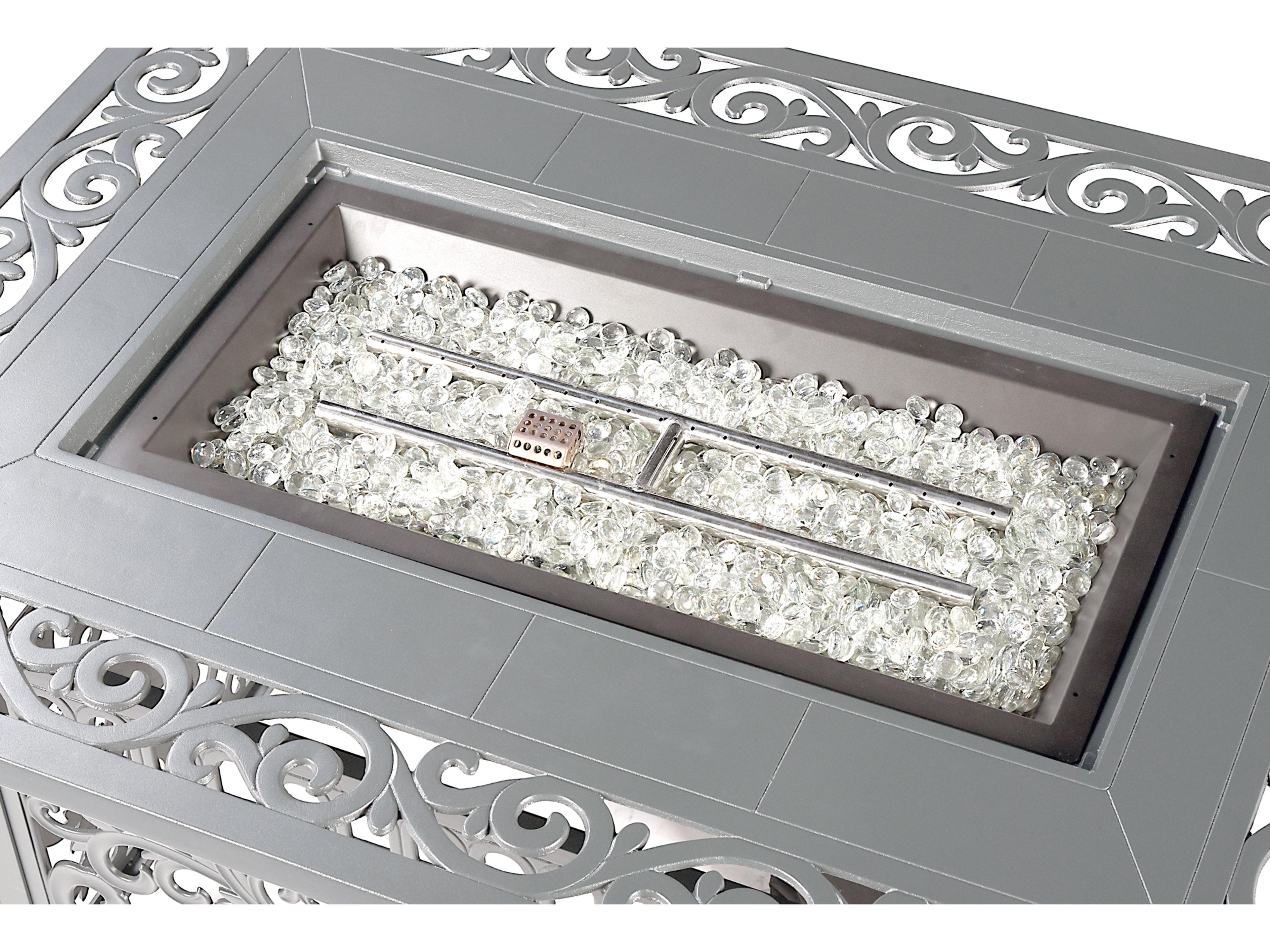 Oakland Living Rectangular Aluminum Propane Outdoor Fire Pit Table