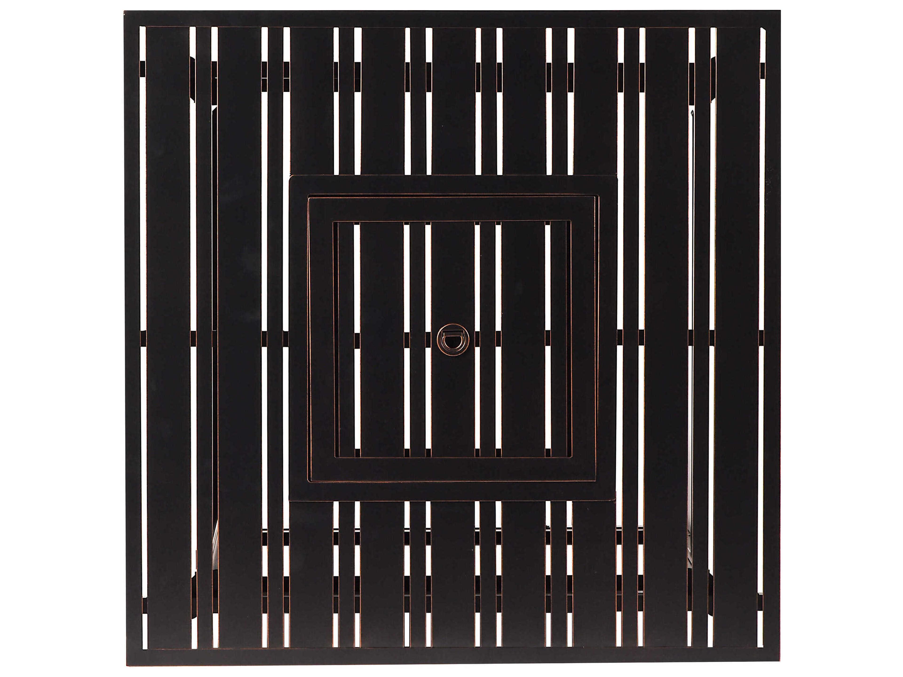 Oakland Living Aluminum Cushion 32'' Square Fire Pit Table Set