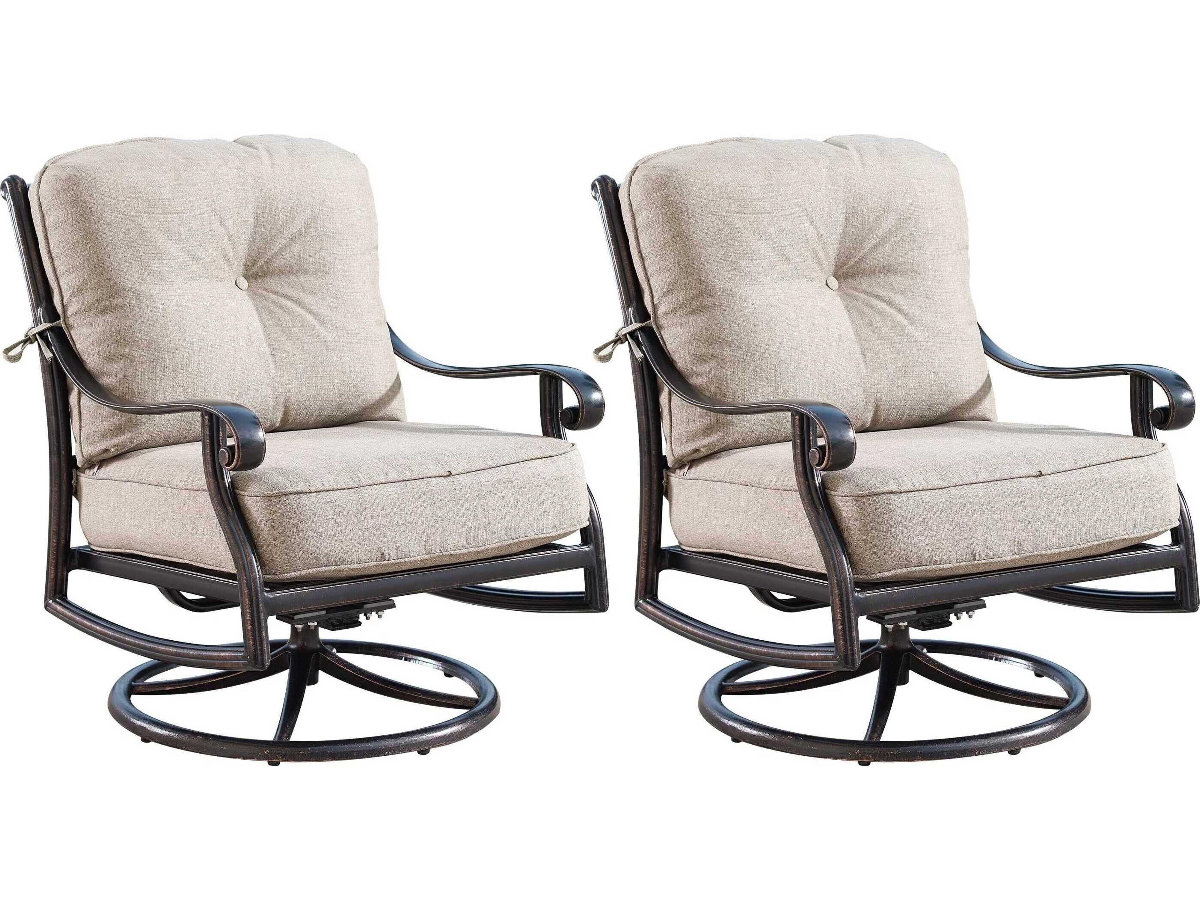 Oakland Living Aluminum Cushion 44'' Round Fire Pit Table Set