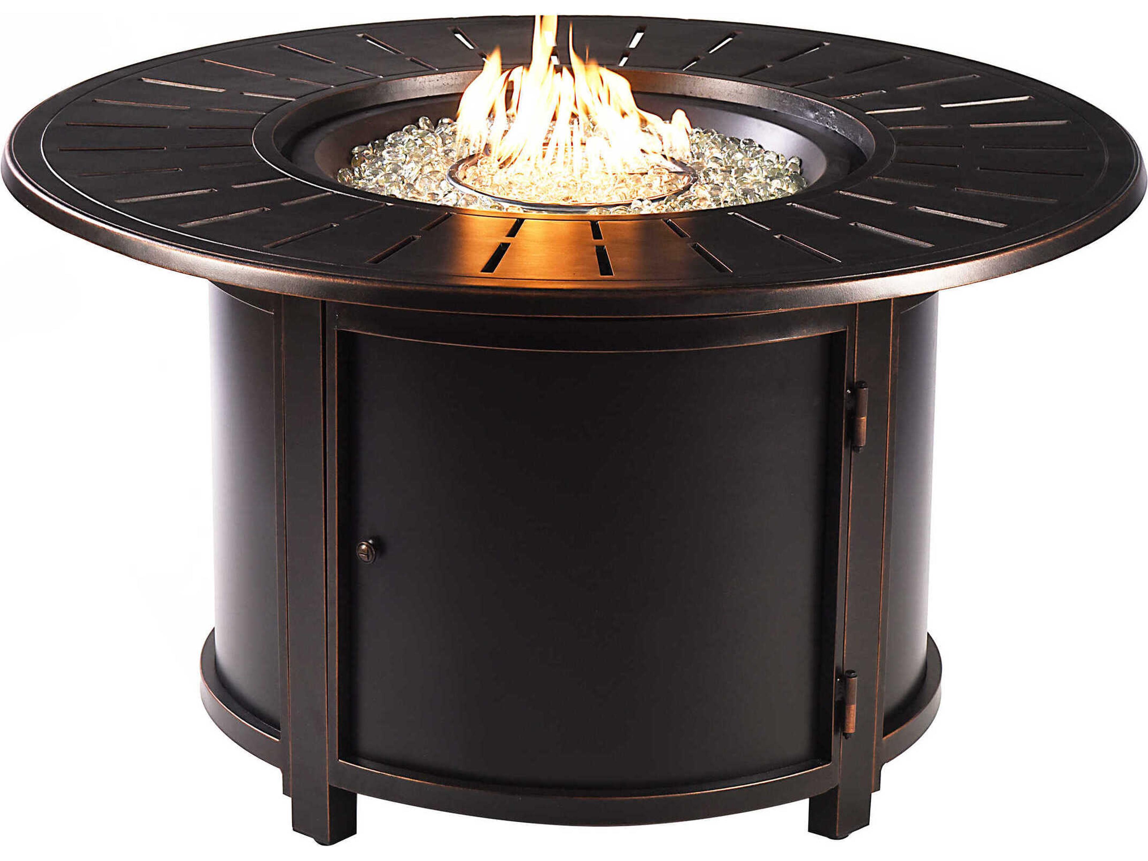 Oakland Living Aluminum Cushion 44'' Round Fire Pit Table Set