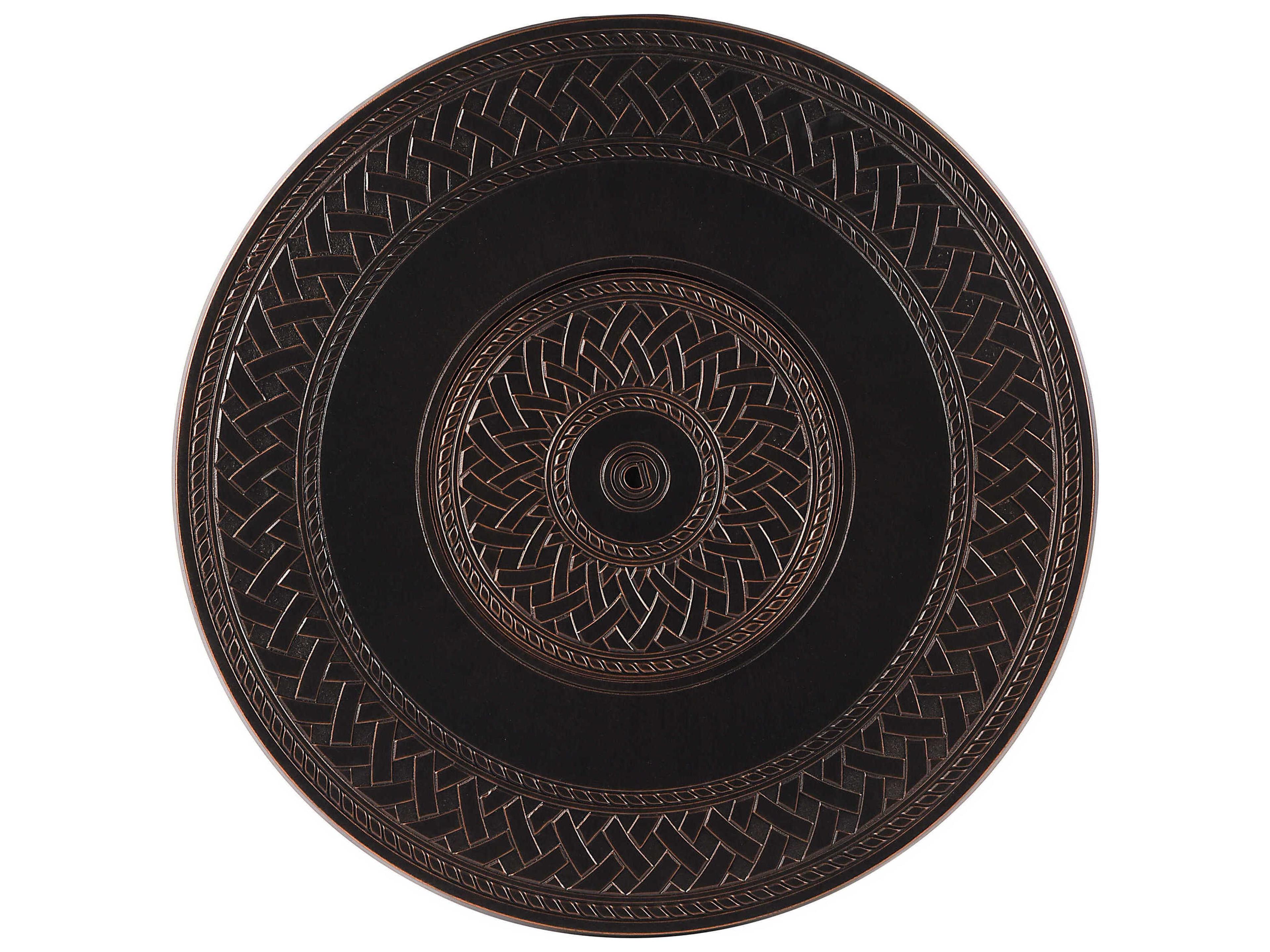 Oakland Living Aluminum Cushion 34'' Round Fire Pit Table Set