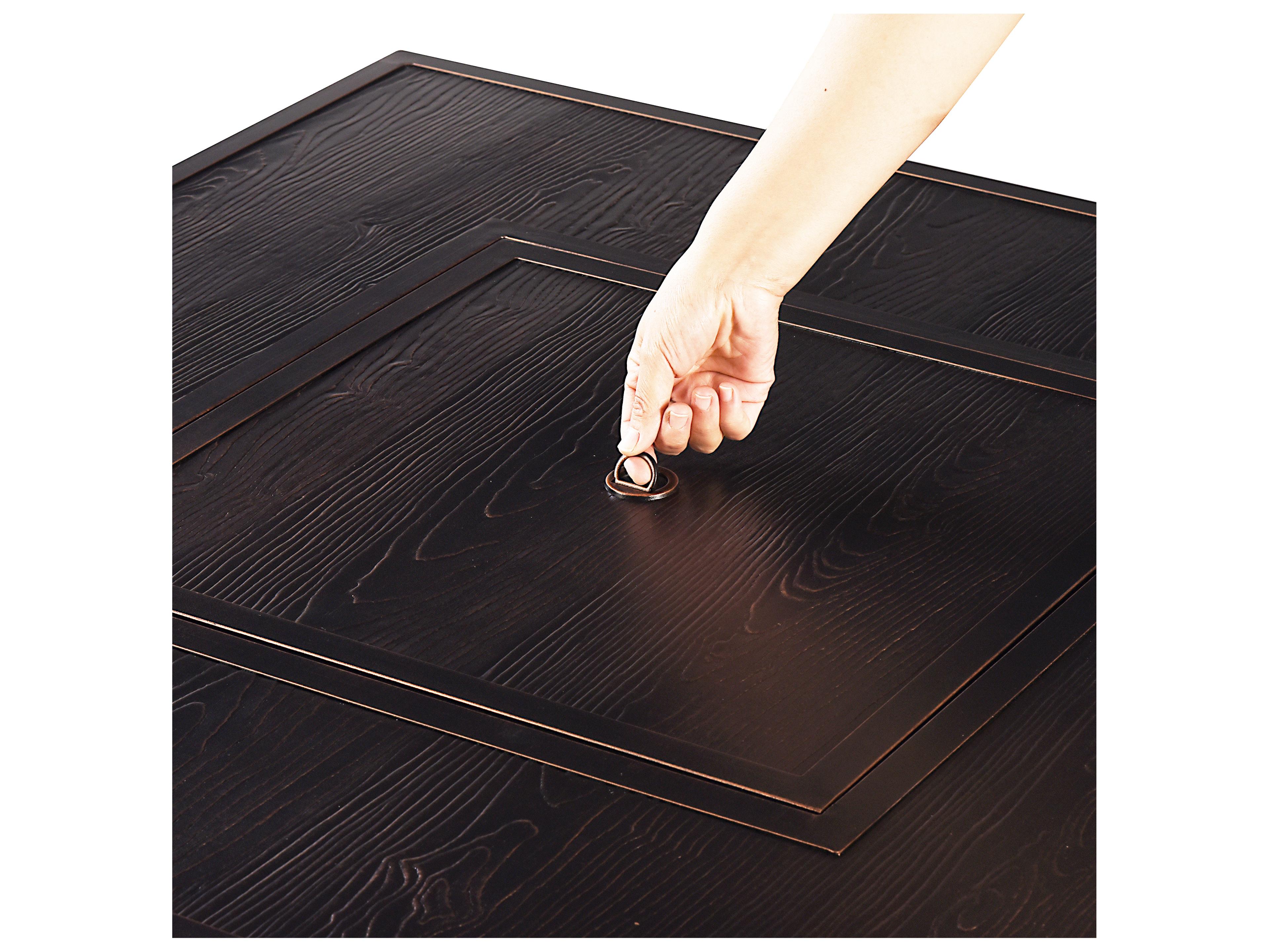 Oakland Living Aluminum Square Propane Outdoor Patio Fire Pit Table with Fire Beads