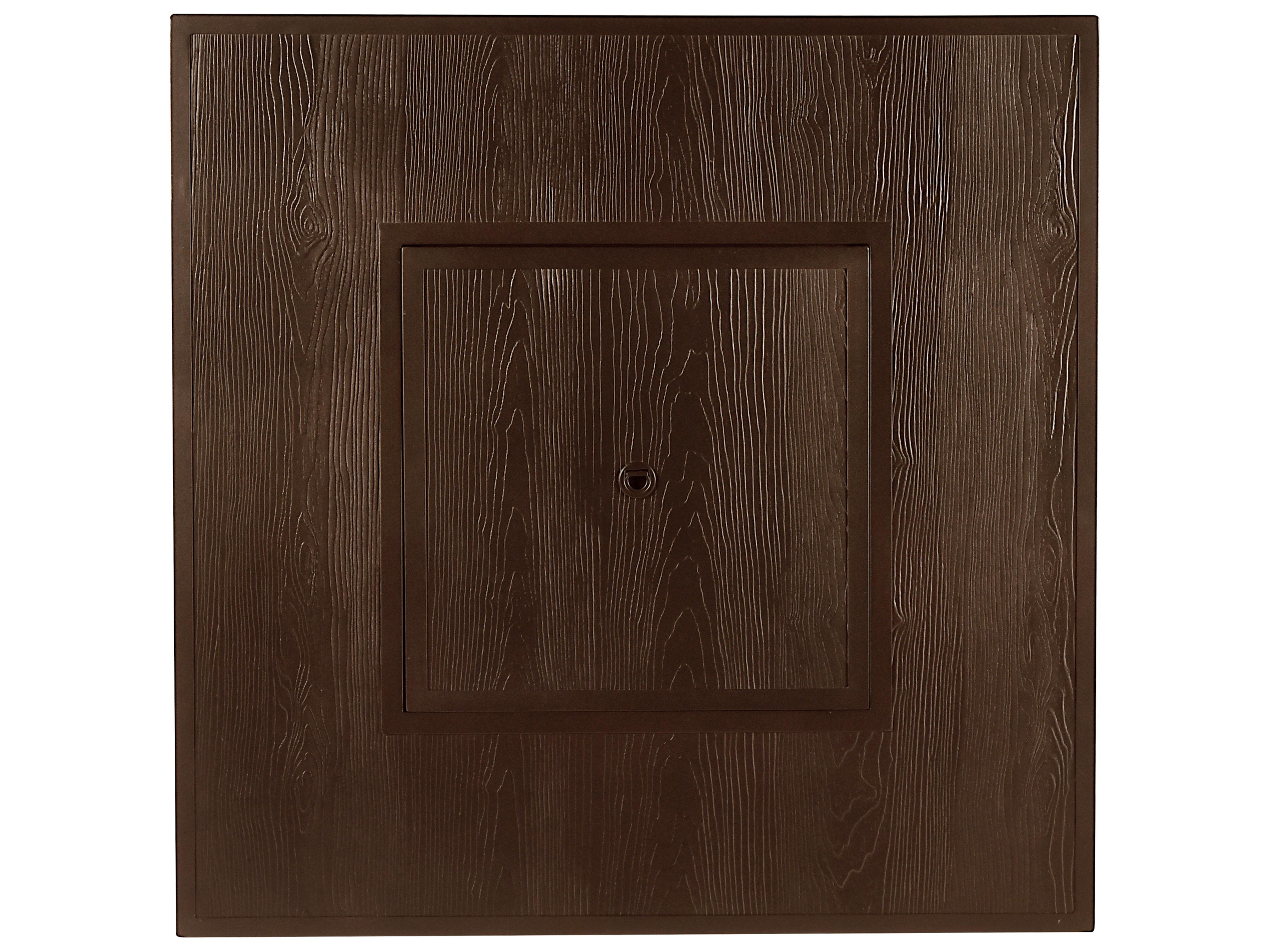 Oakland Living Square Aluminum Propane Patio Fire Pit Table with Glass Beads