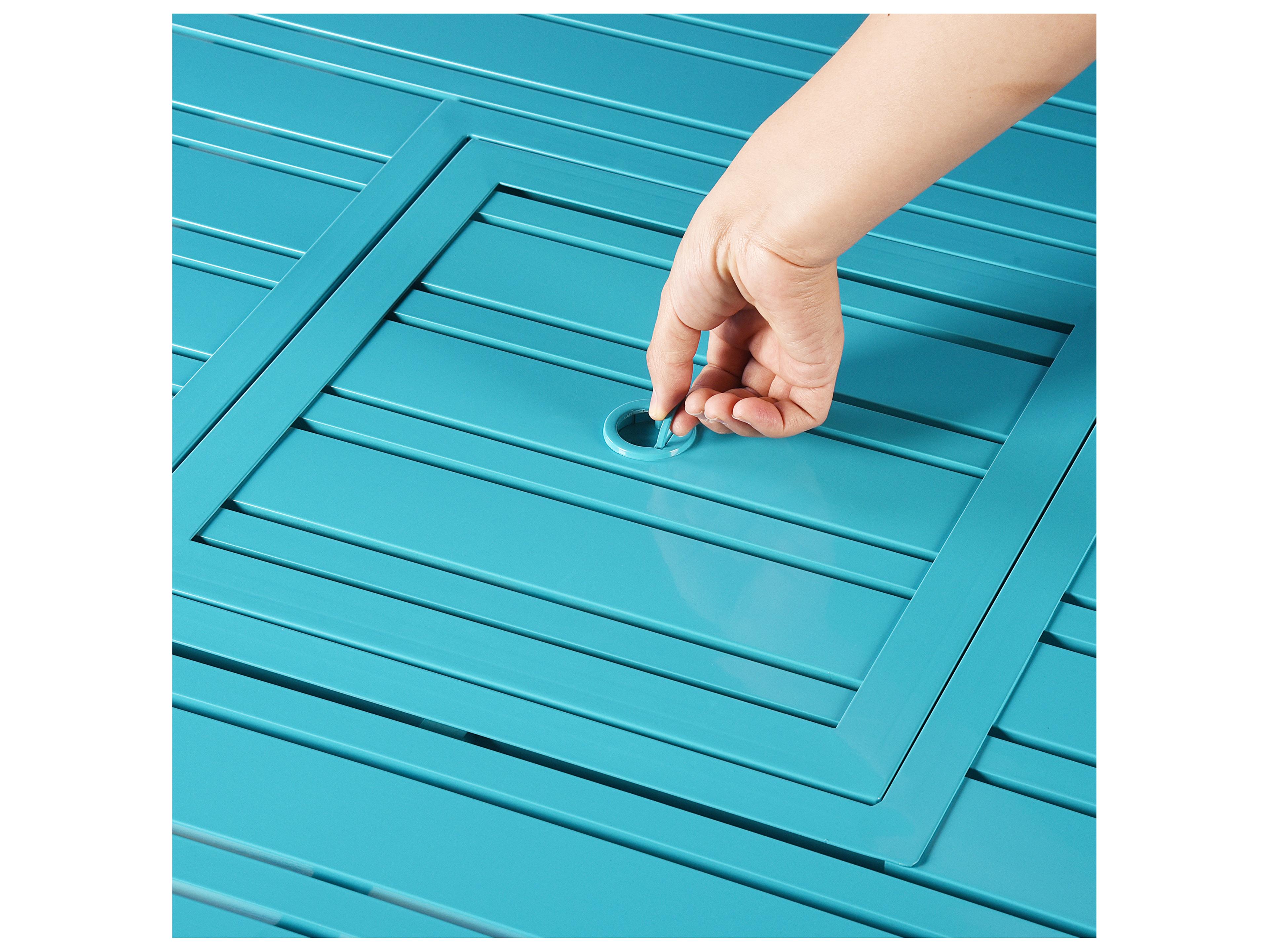 Oakland Living Square Aluminum Propane Outdoor Fire Pit Table with Glass Beads