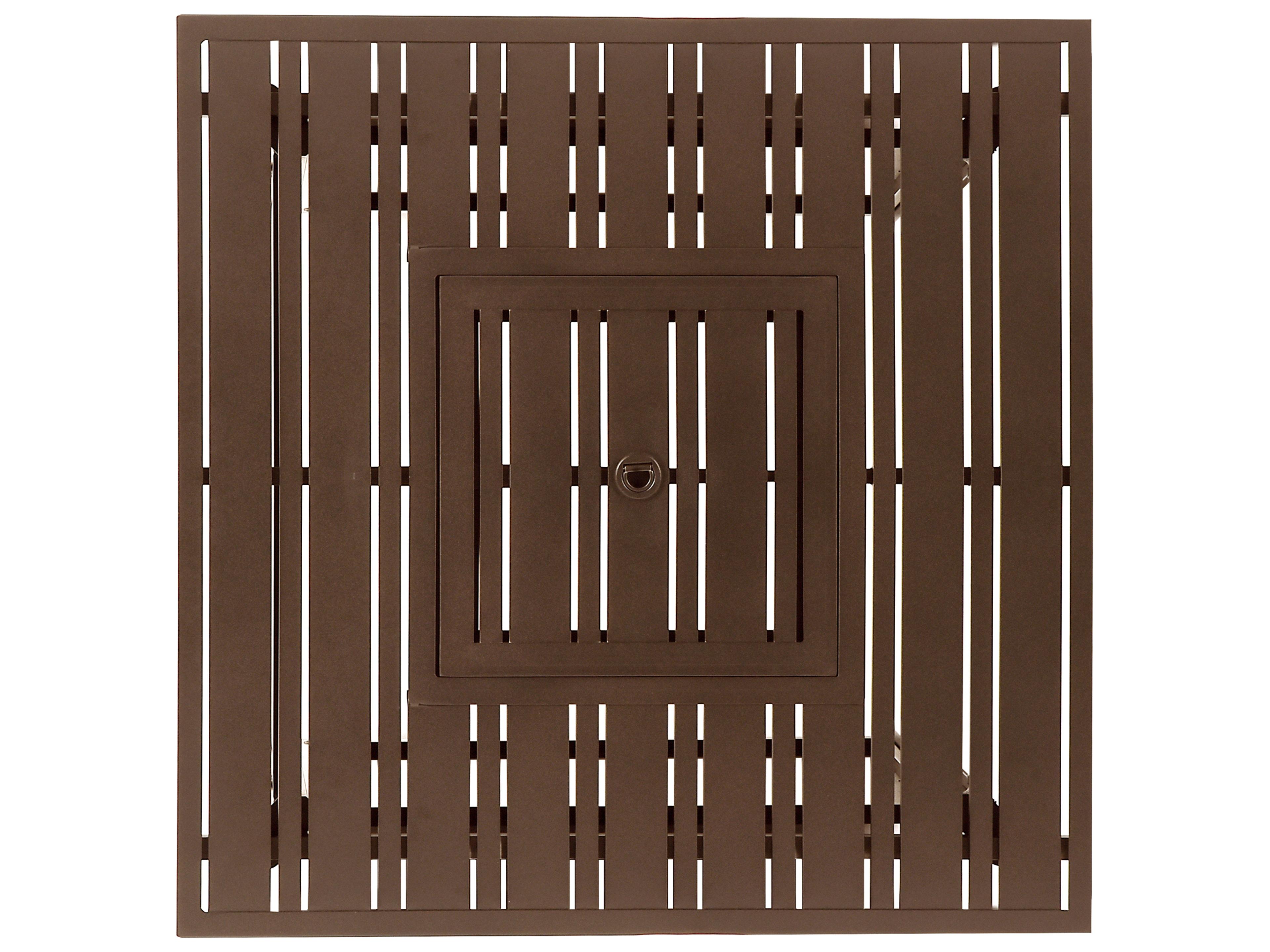 Oakland Living Square Aluminum Propane Outdoor Patio Fire Pit Table with Glass Beads