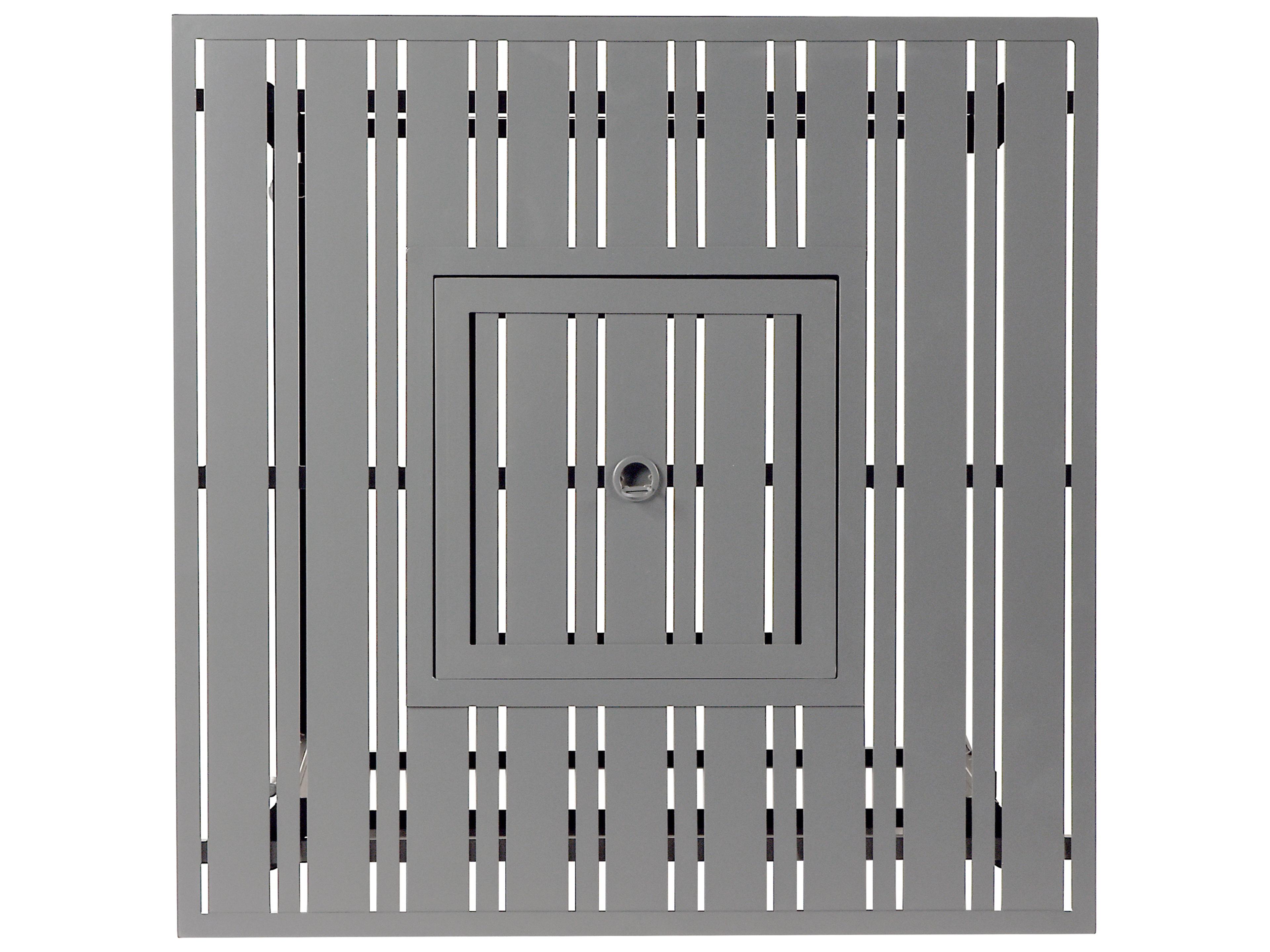 Oakland Living Square Aluminum Propane Outdoor Fire Pit Table with Glass Beads