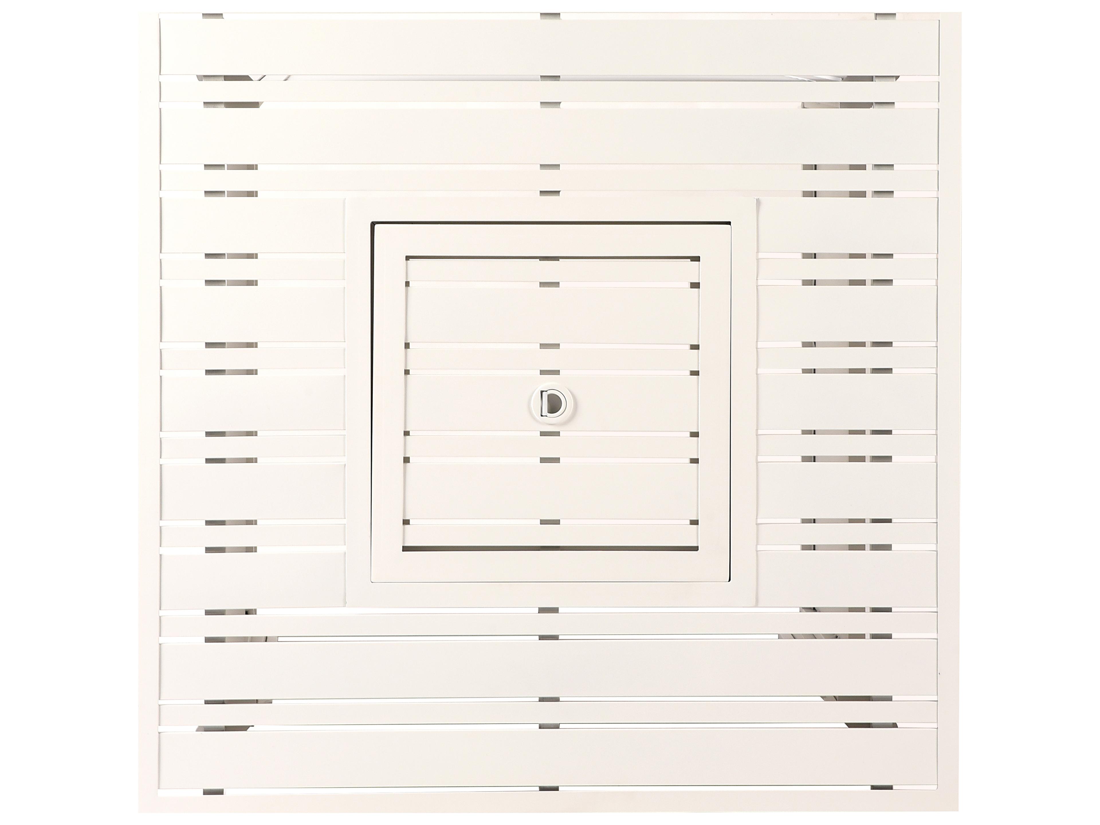 Oakland Living Square Aluminum Propane Patio Fire Pit Table with Glass Beads