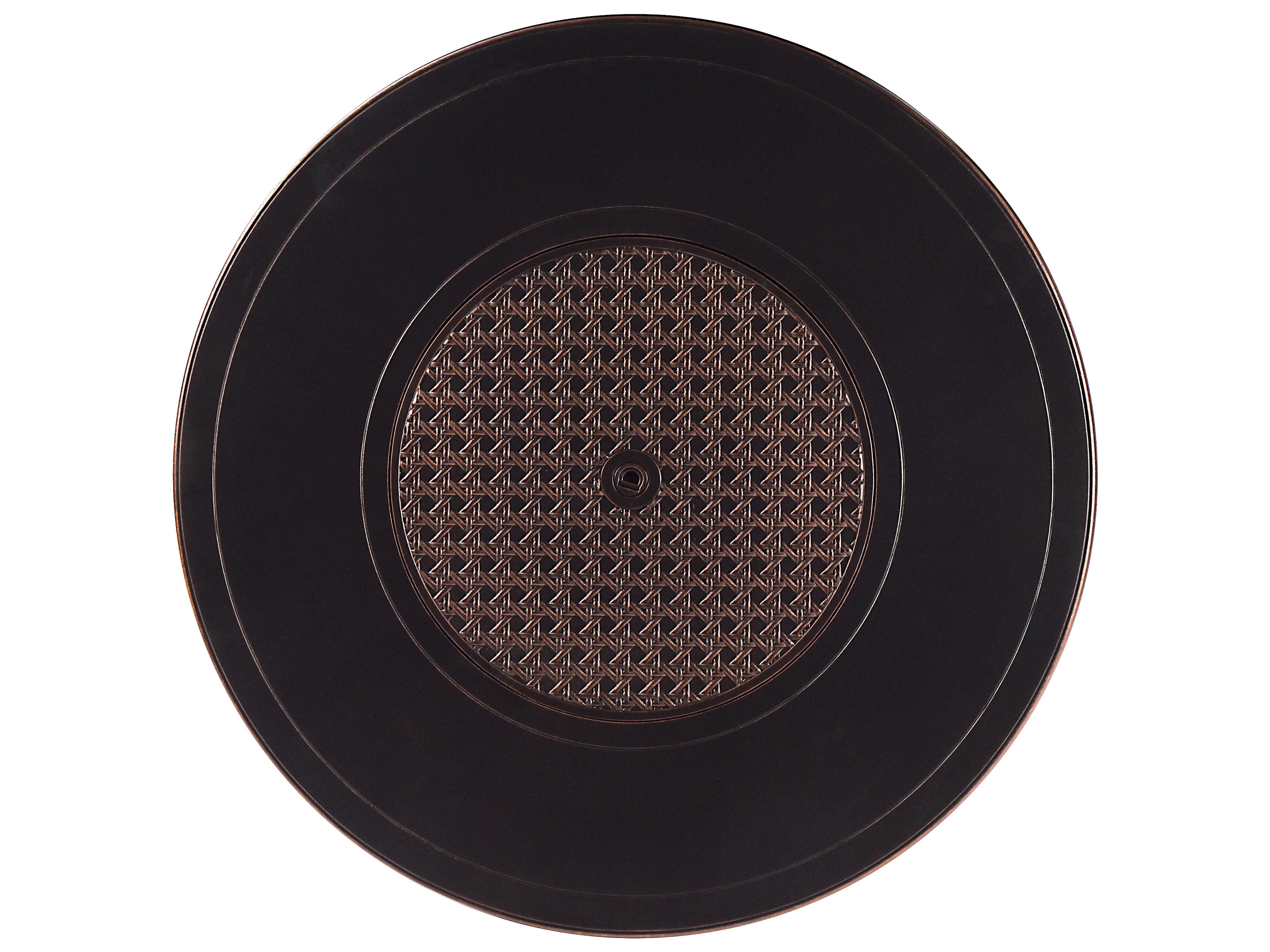 Oakland Living Aluminum Round Propane Outdoor Fire Pit Table with Fire Beads