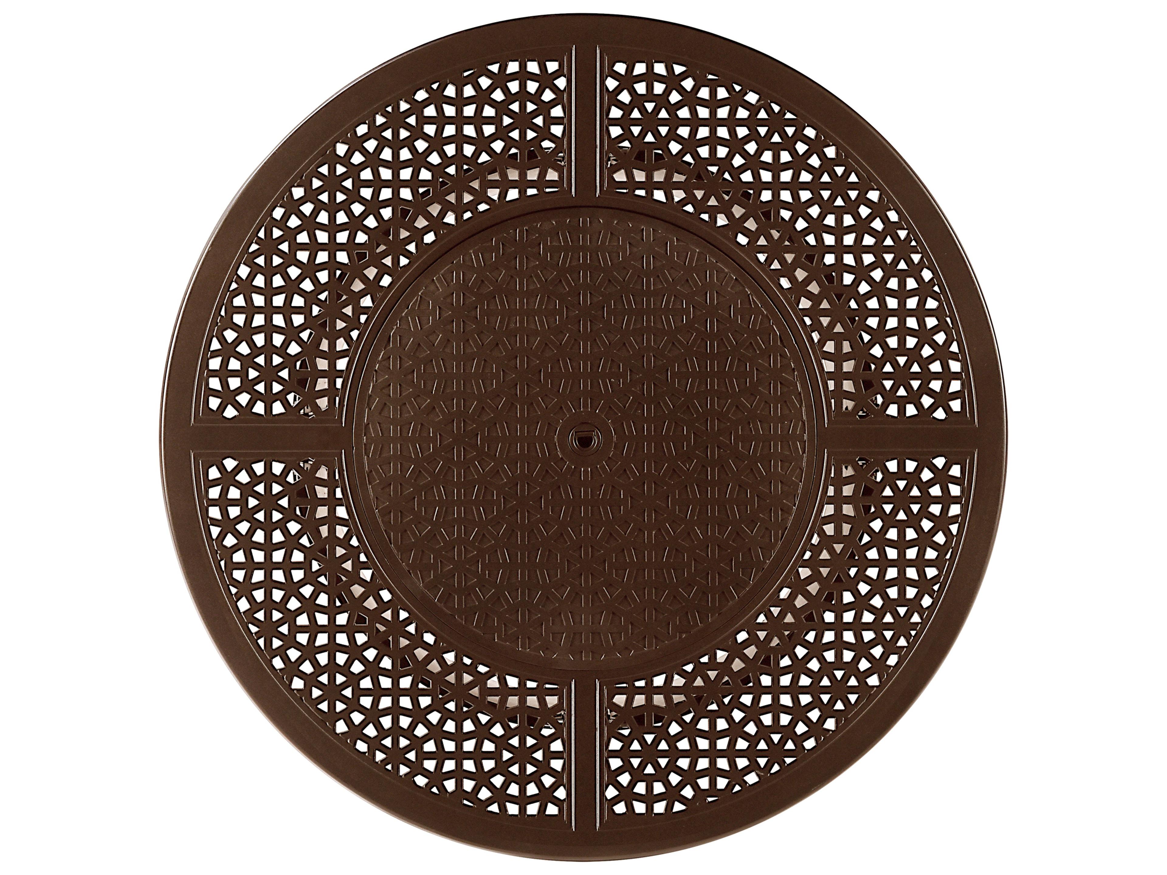 Oakland Living Round Aluminum Propane Outdoor Fire Pit Table with Glass Beads