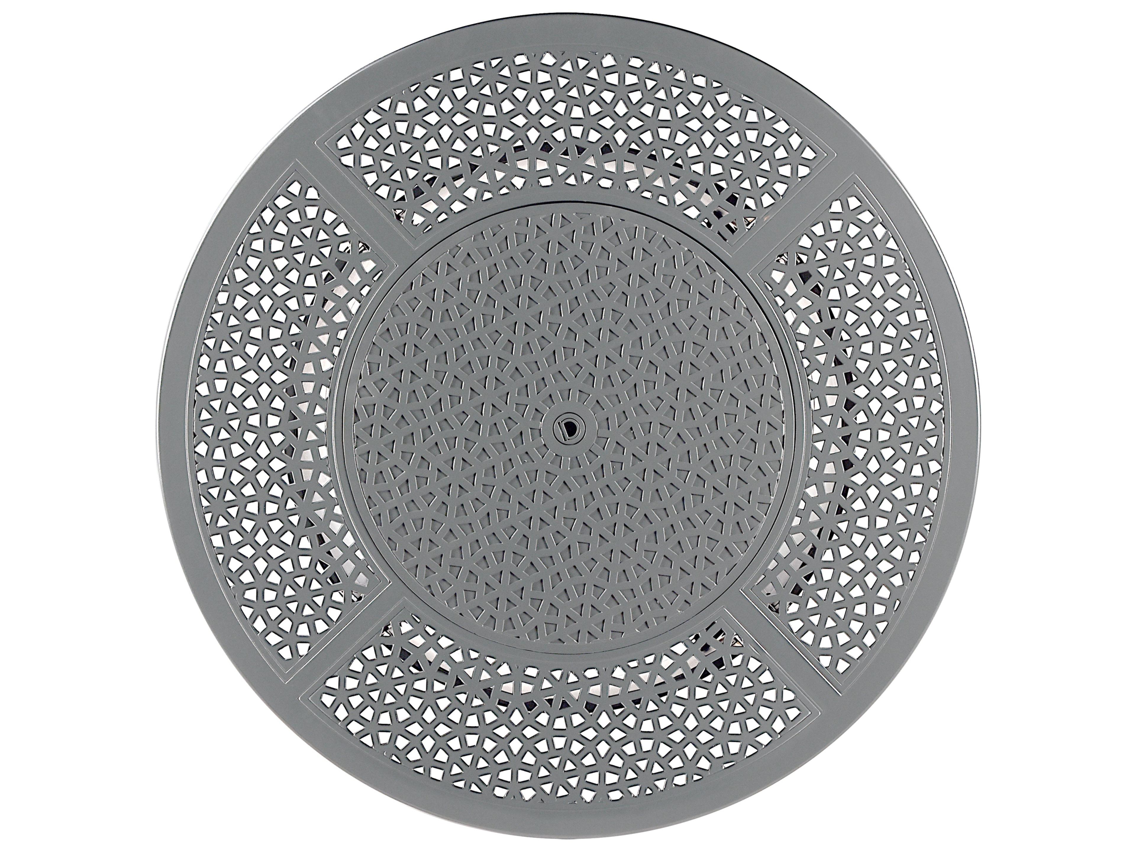 Oakland Living Round Aluminum Propane Outdoor Patio Fire Pit Table with Glass Beads