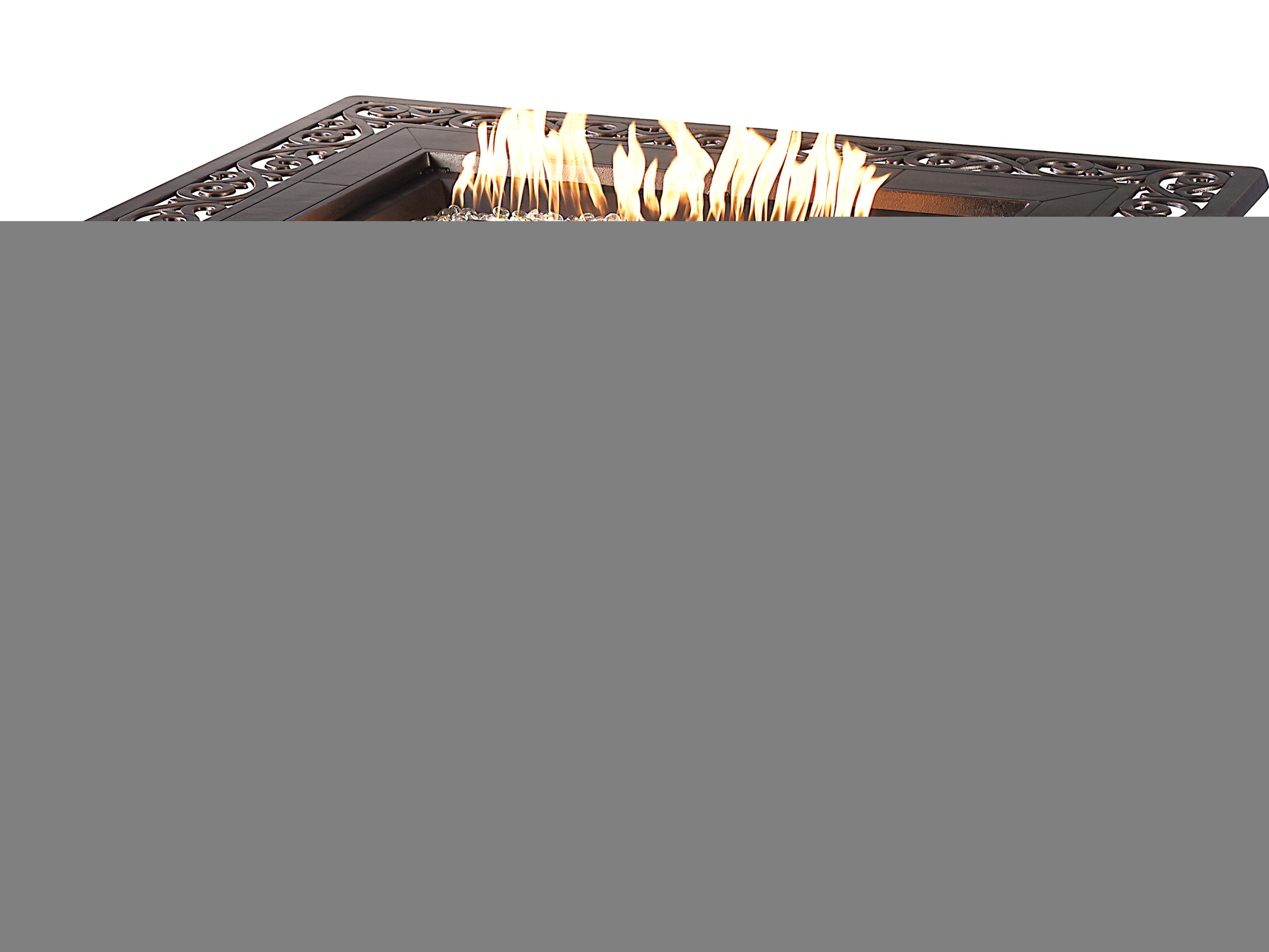 Oakland Living Aluminum 48'' Rectangular Antique Copper Fire Pit Table Set