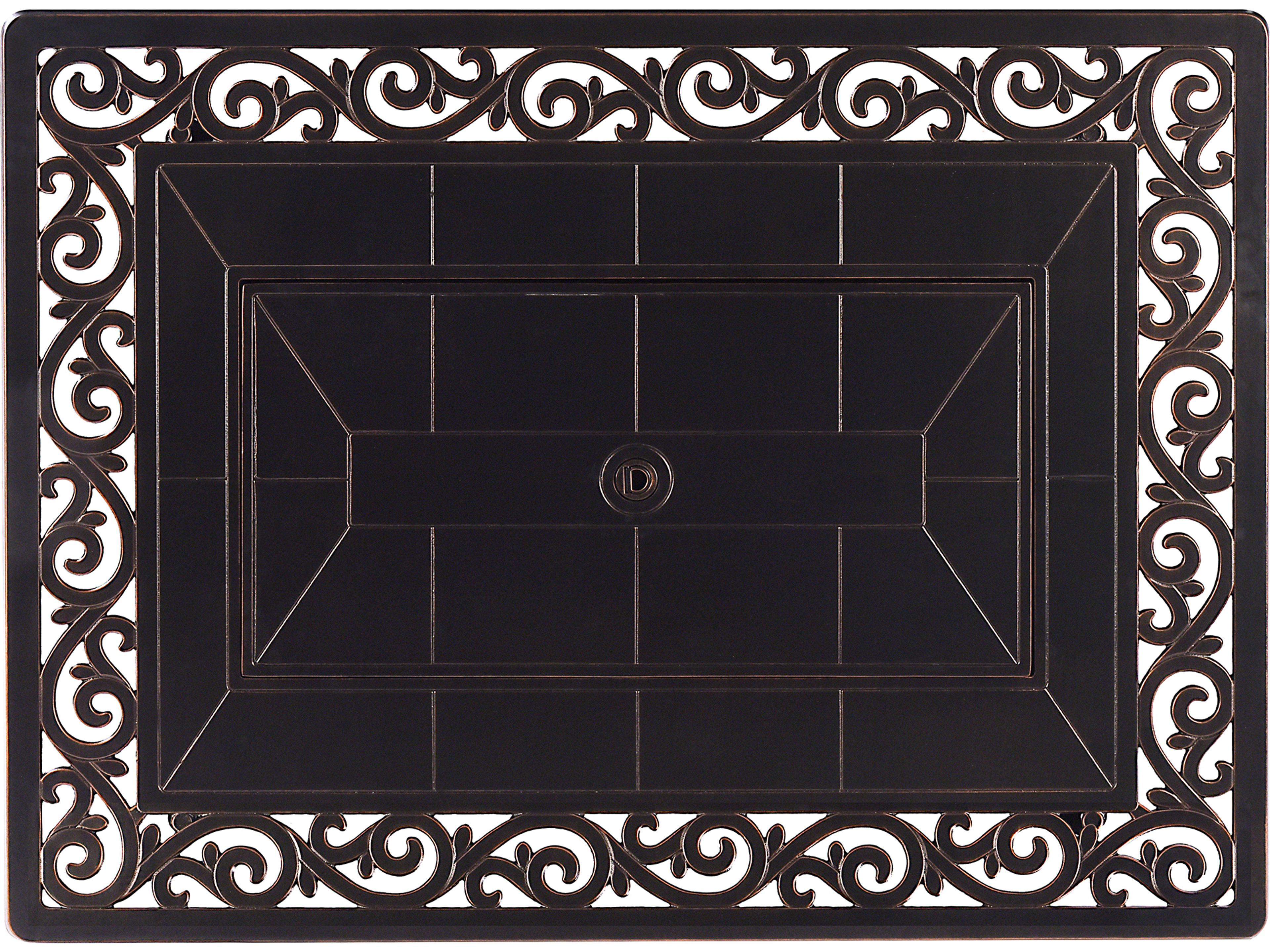 Oakland Living Aluminum 48'' Rectangular Antique Copper Fire Pit Table Set