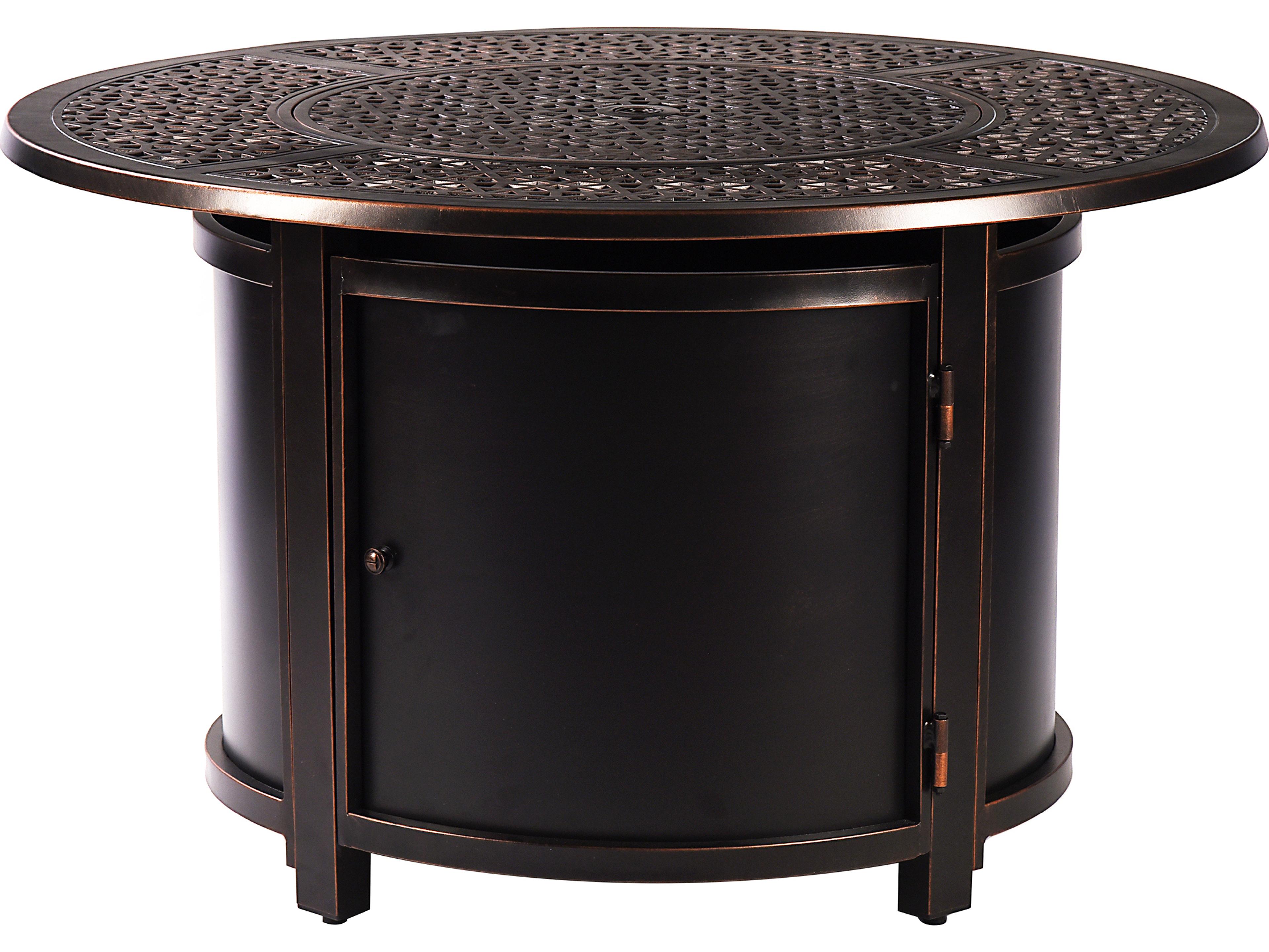 Oakland Living Aluminum 44'' Round Antique Copper Fire Pit Table Set