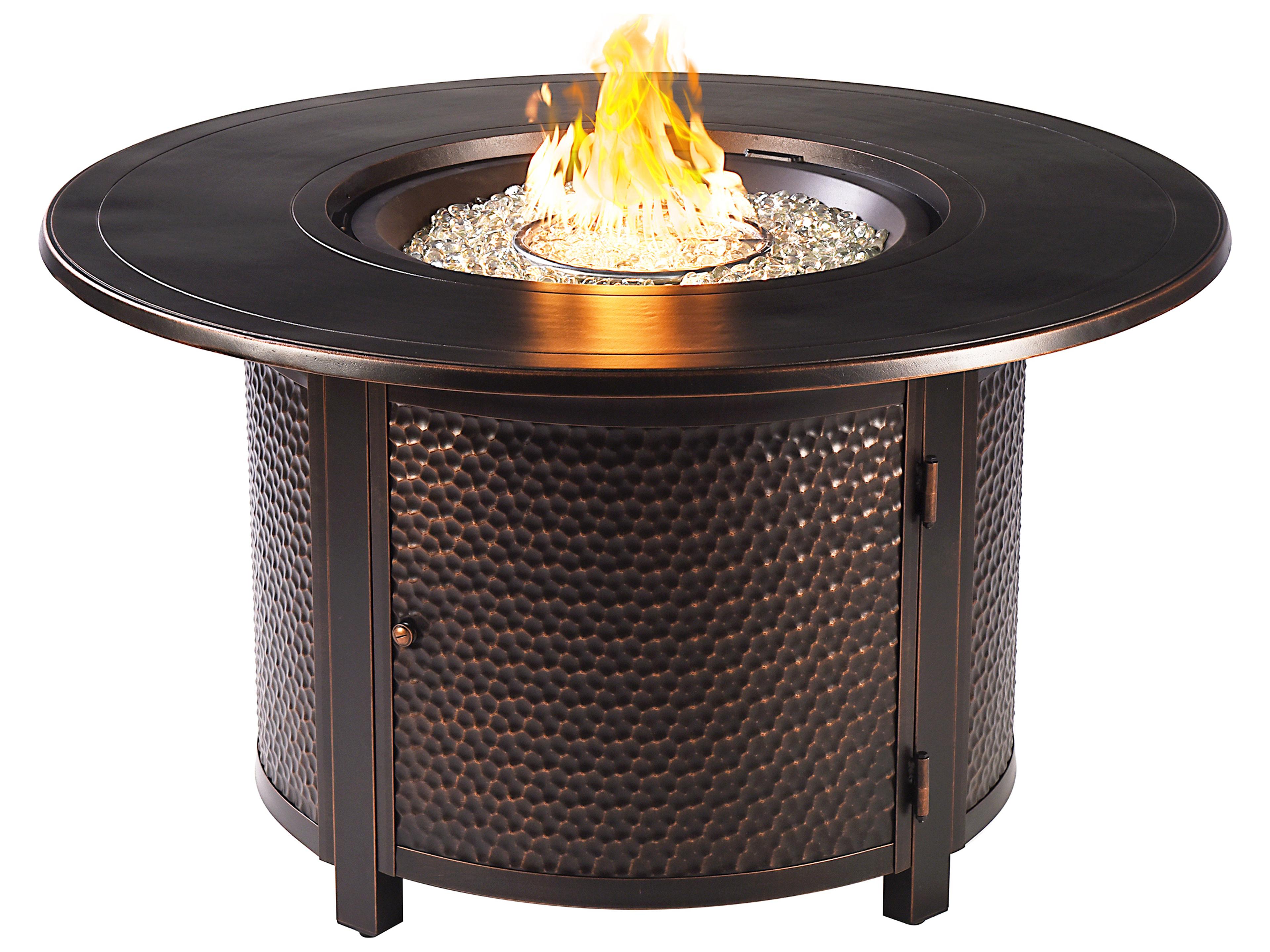 Oakland Living Aluminum 44'' Round Antique Copper Fire Pit Table Set
