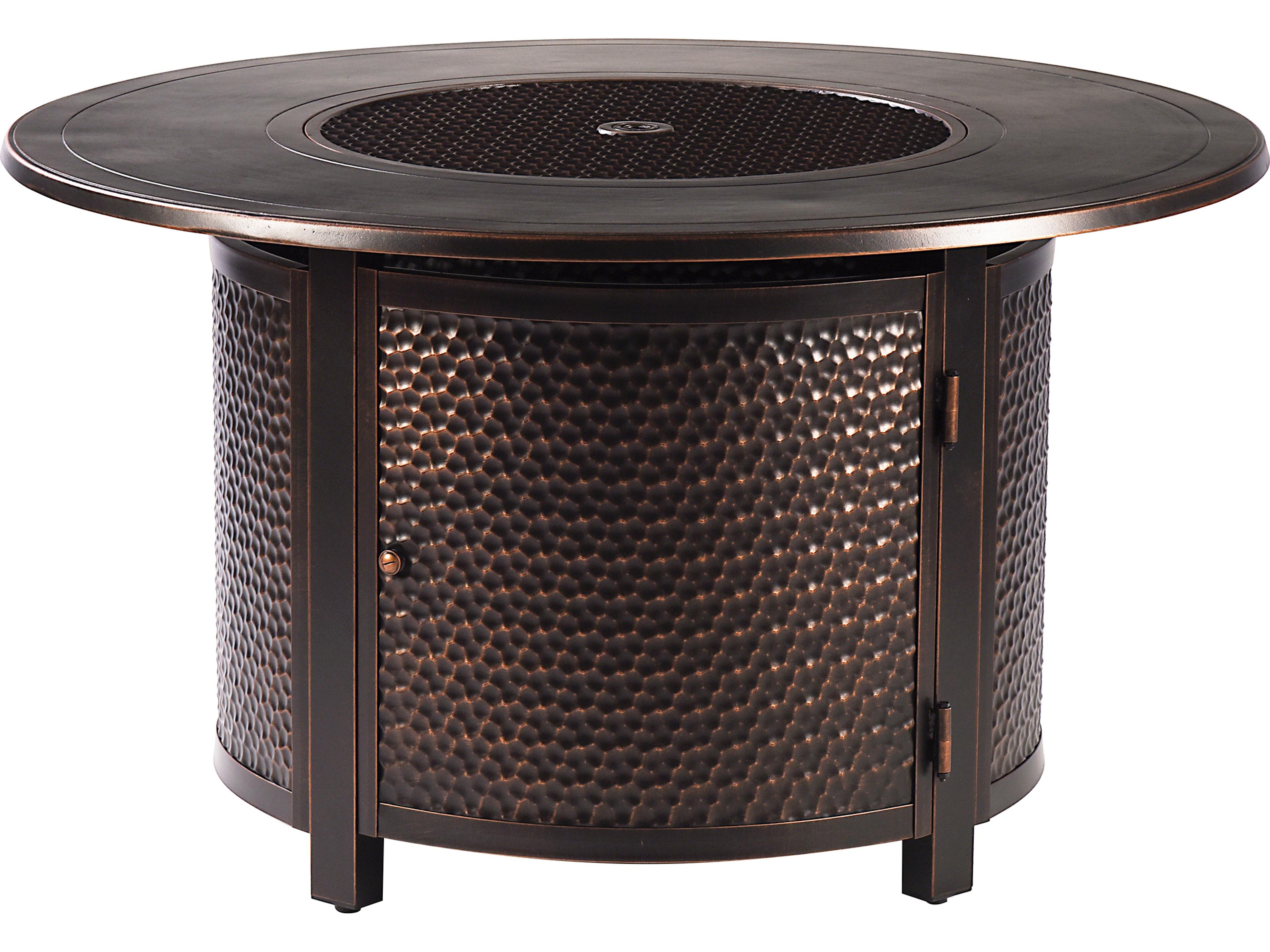 Oakland Living Aluminum 44'' Round Antique Copper Fire Pit Table Set