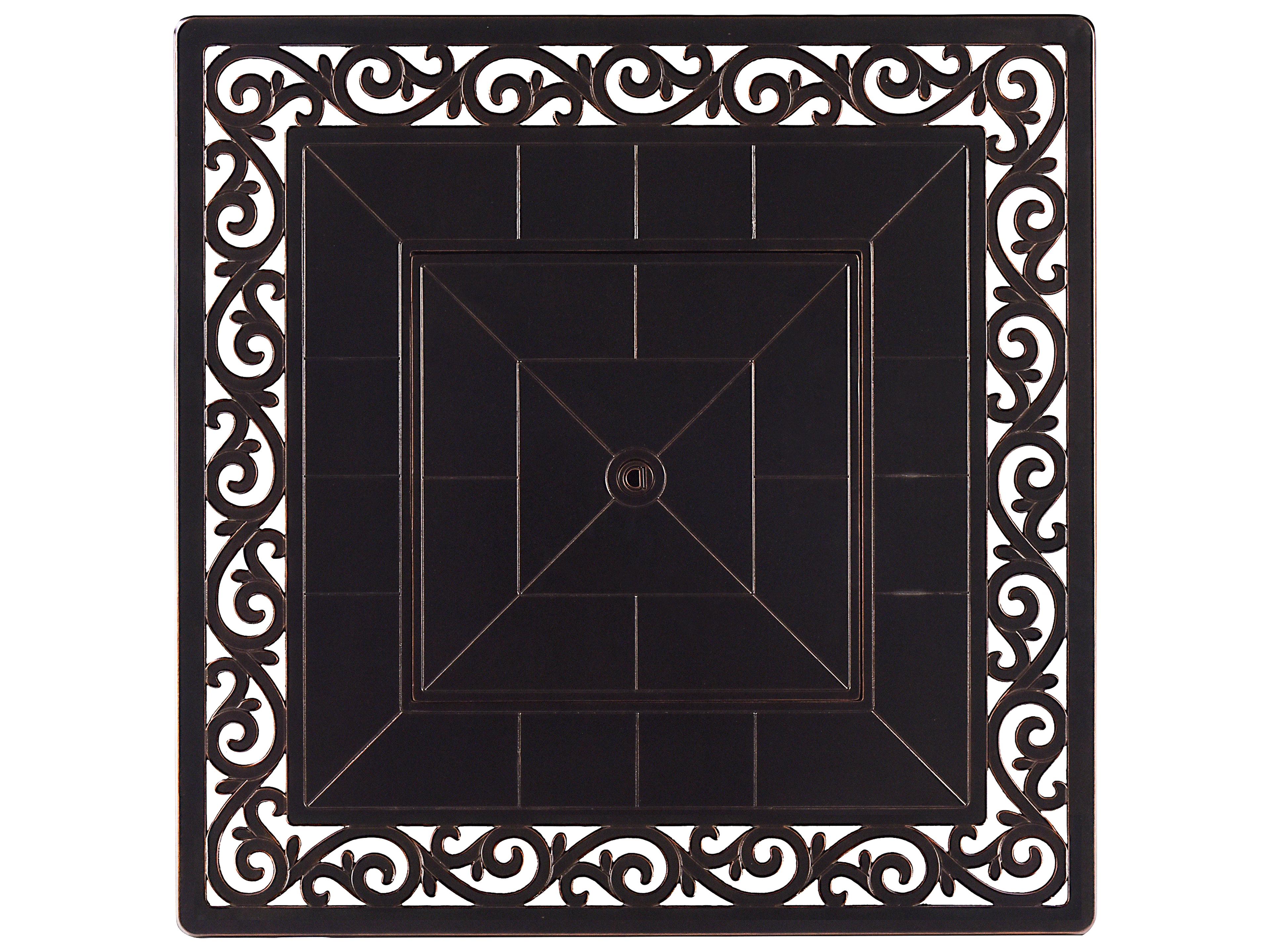 Oakland Living Aluminum 42'' Square Antique Copper Fire Pit Table Set