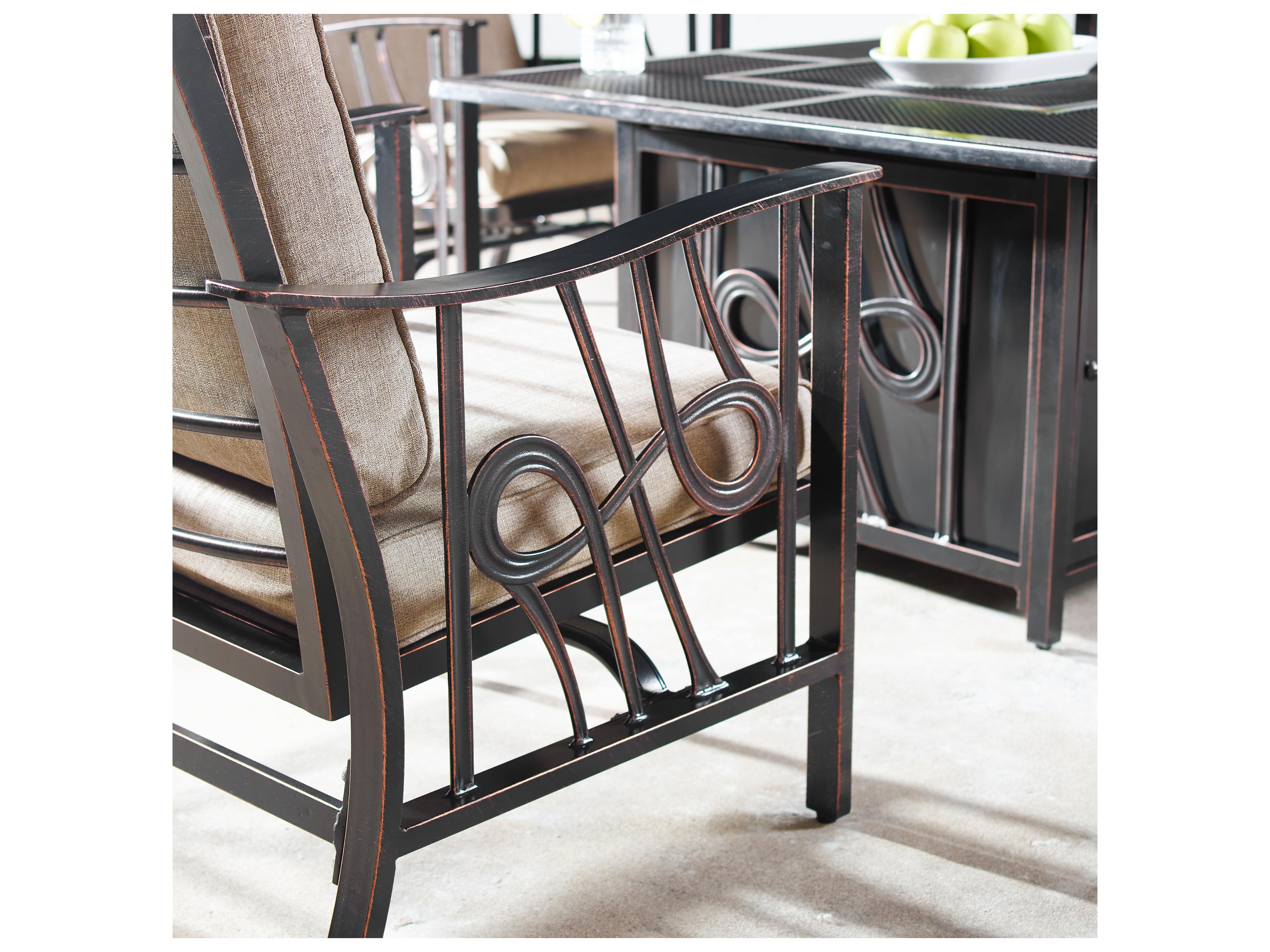 Oakland Living Aluminum 42'' Square Fire Pit Table Set