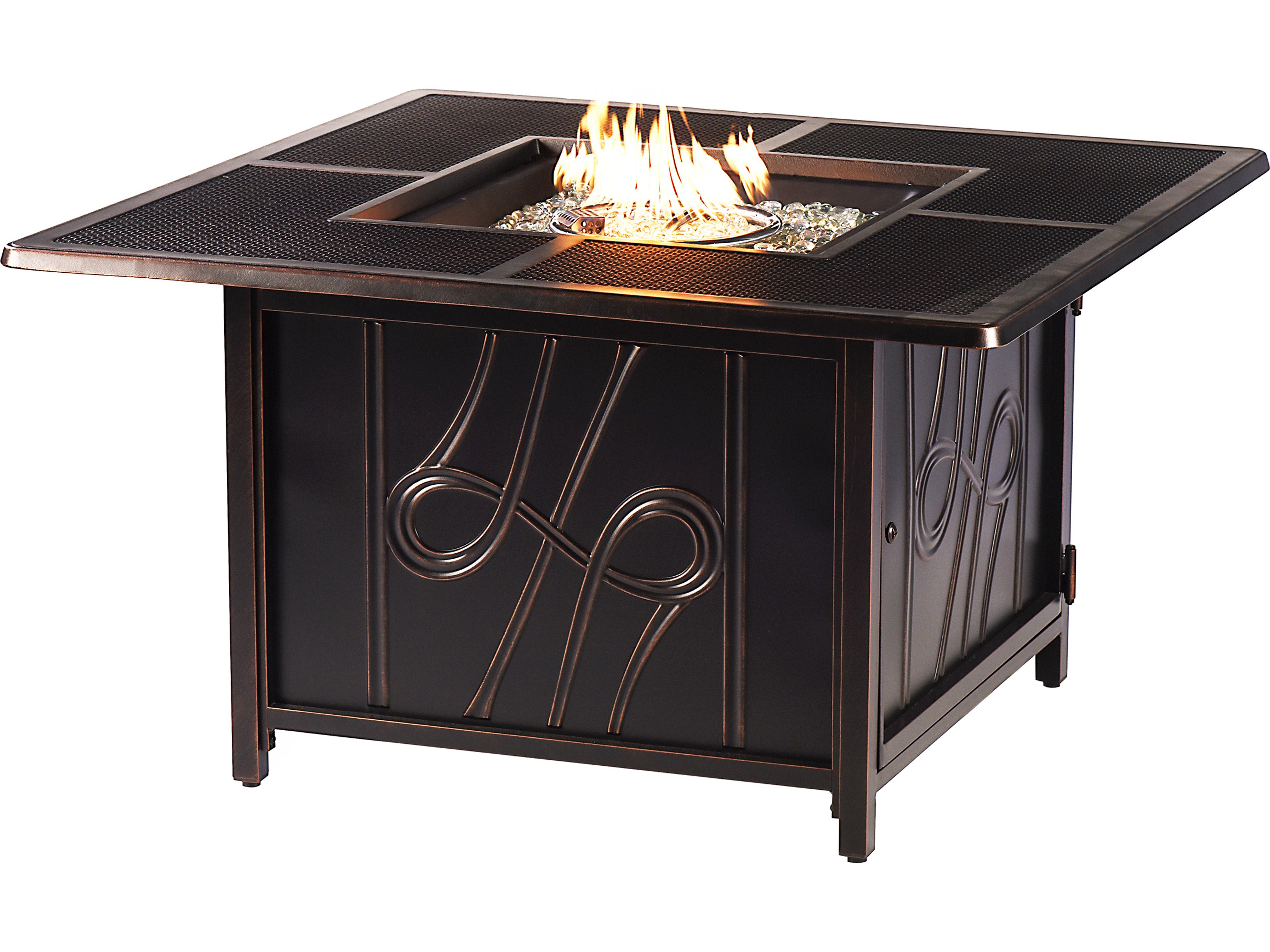 Oakland Living Aluminum 42'' Square Fire Pit Table Set