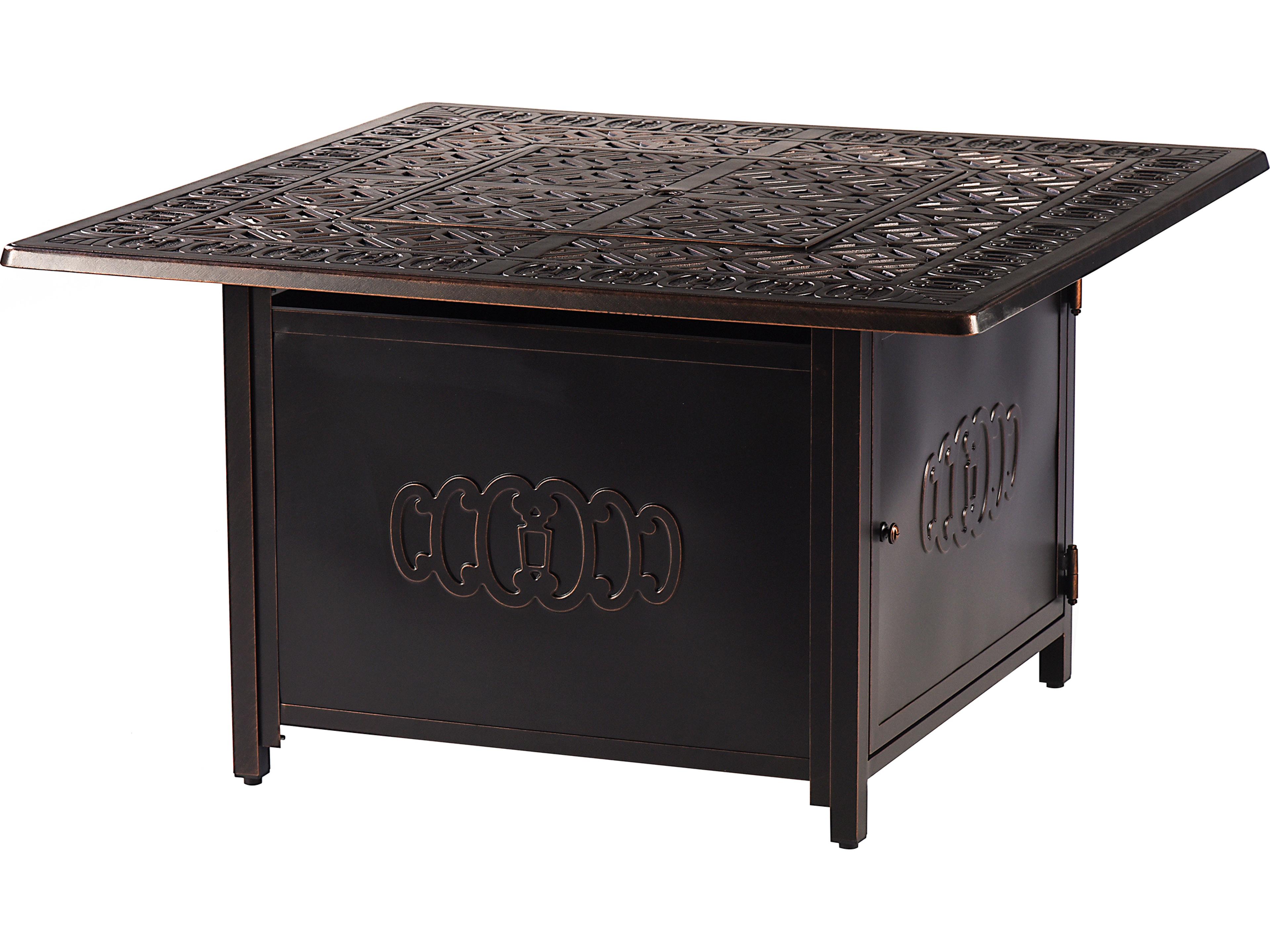 Oakland Living Aluminum 42'' Square Antique Copper Fire Pit Table Set