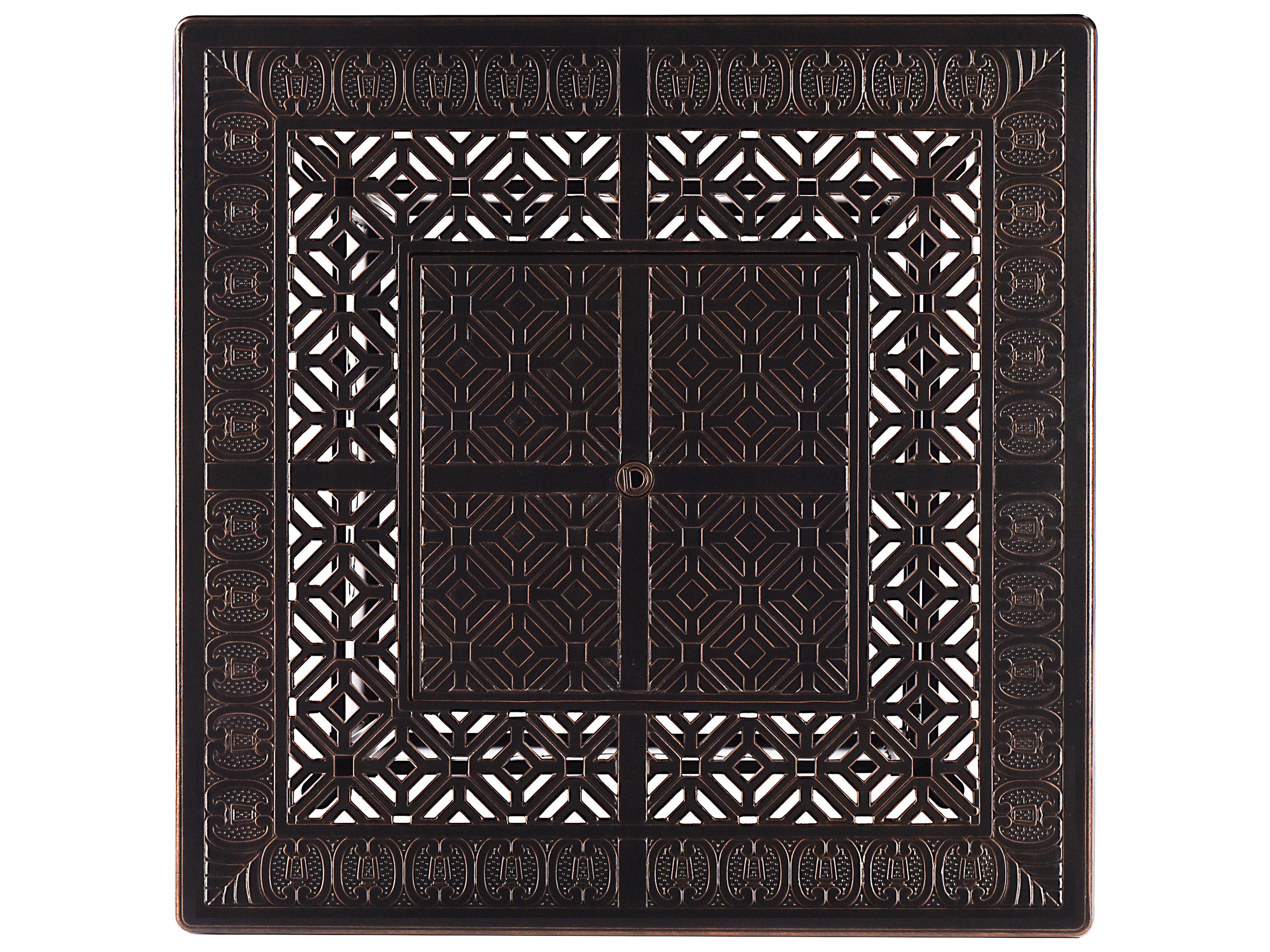 Oakland Living Aluminum 42'' Square Antique Copper Fire Pit Table Set