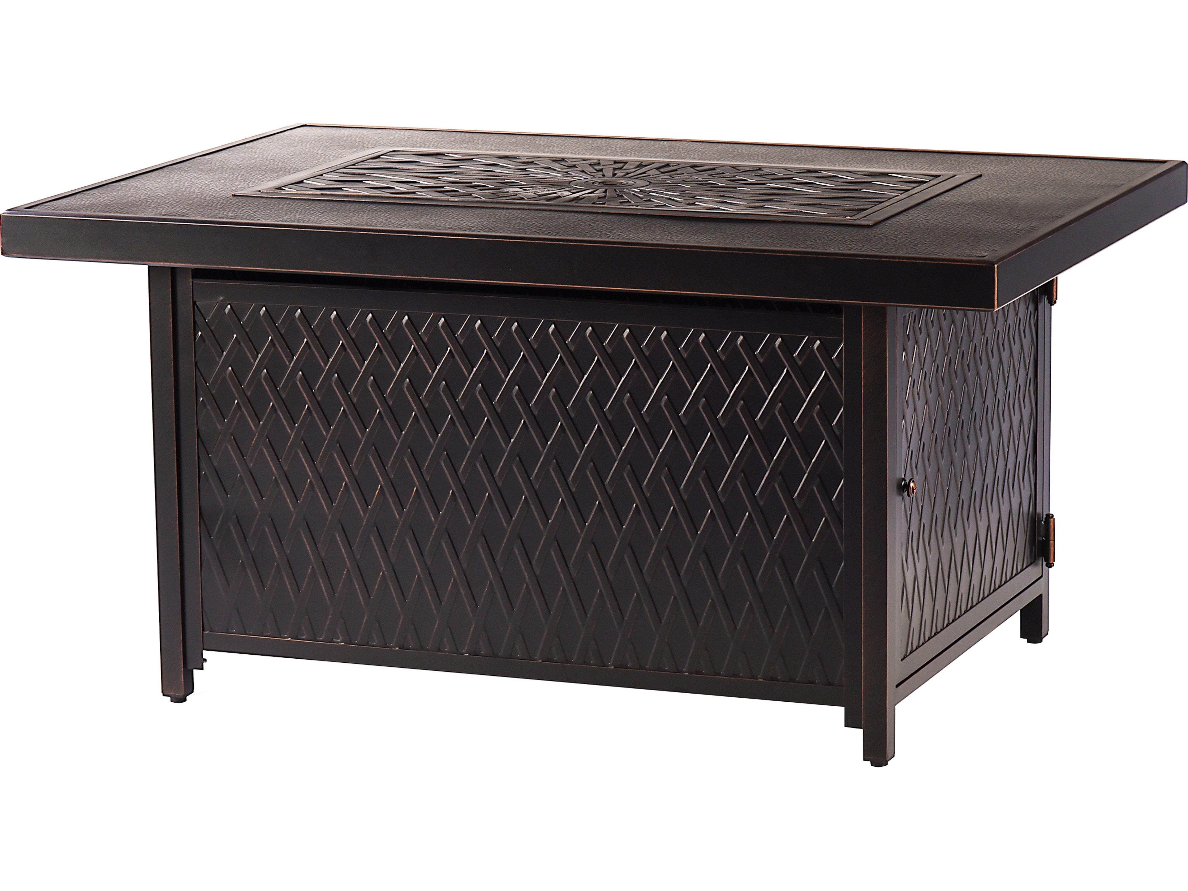 Oakland Living Rectangular Aluminum Propane Outdoor Fire Pit Table