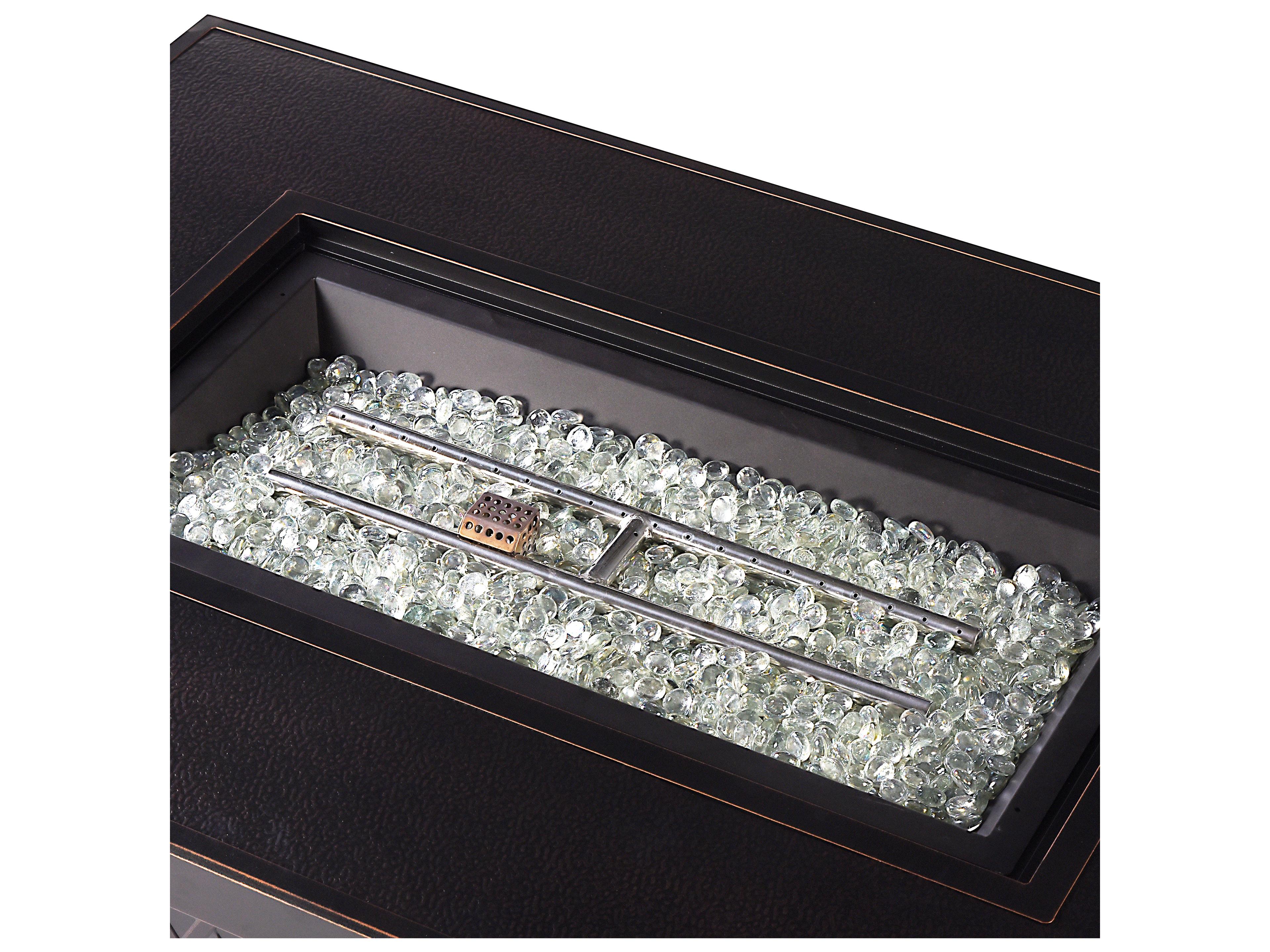 Oakland Living Rectangular Aluminum Propane Outdoor Fire Pit Table