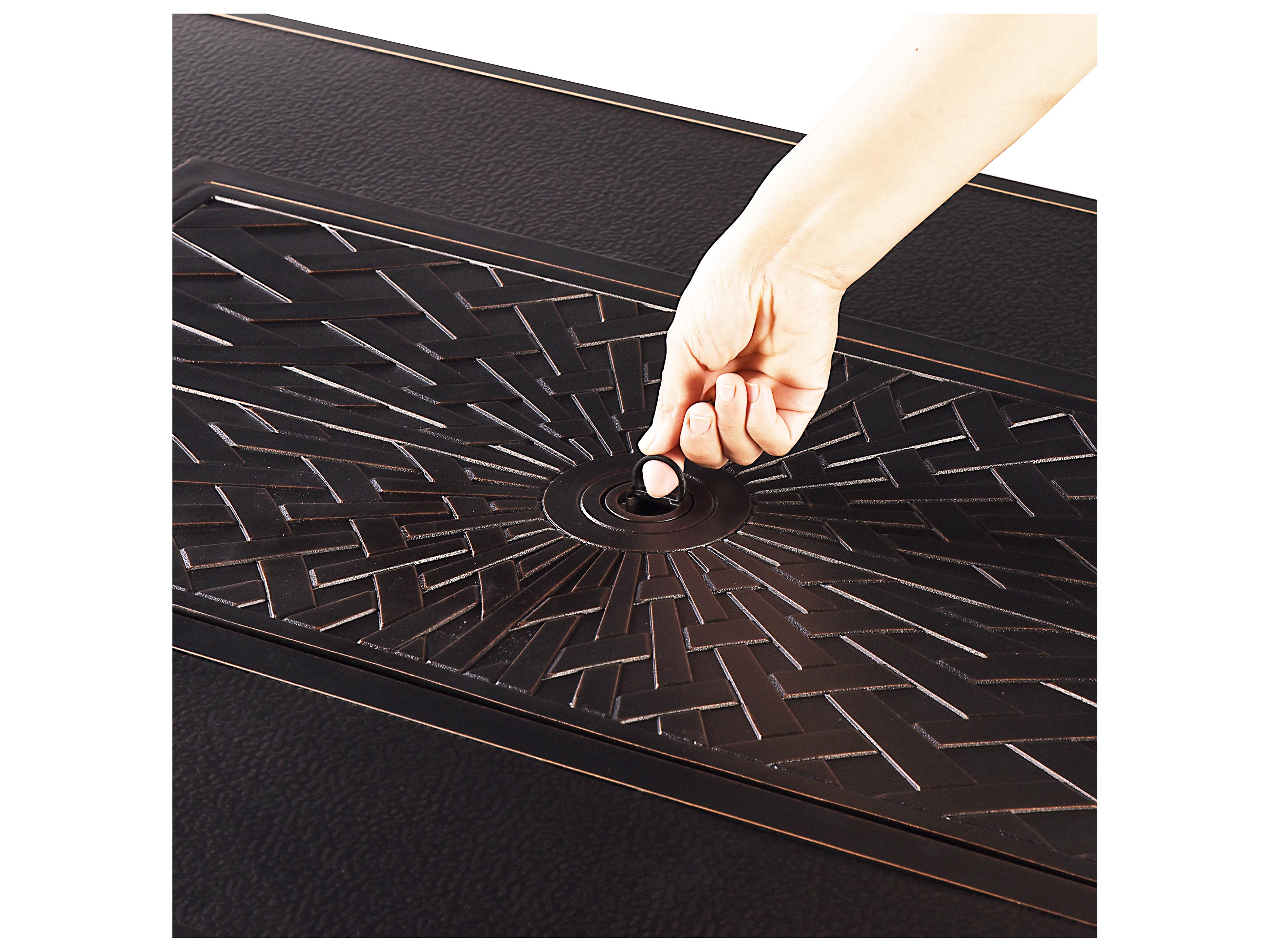 Oakland Living Rectangular Aluminum Propane Outdoor Fire Pit Table