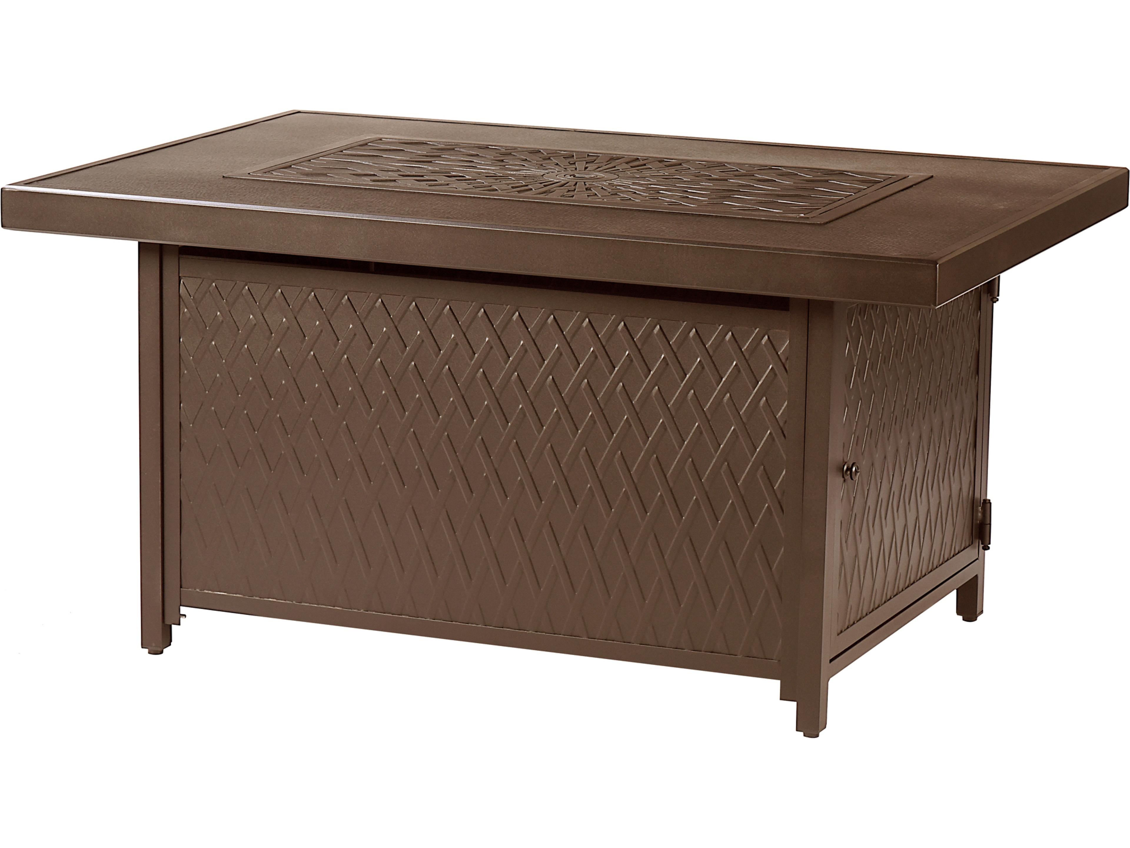 Oakland Living Rectangular Aluminum Propane Outdoor Patio Fire Pit Table