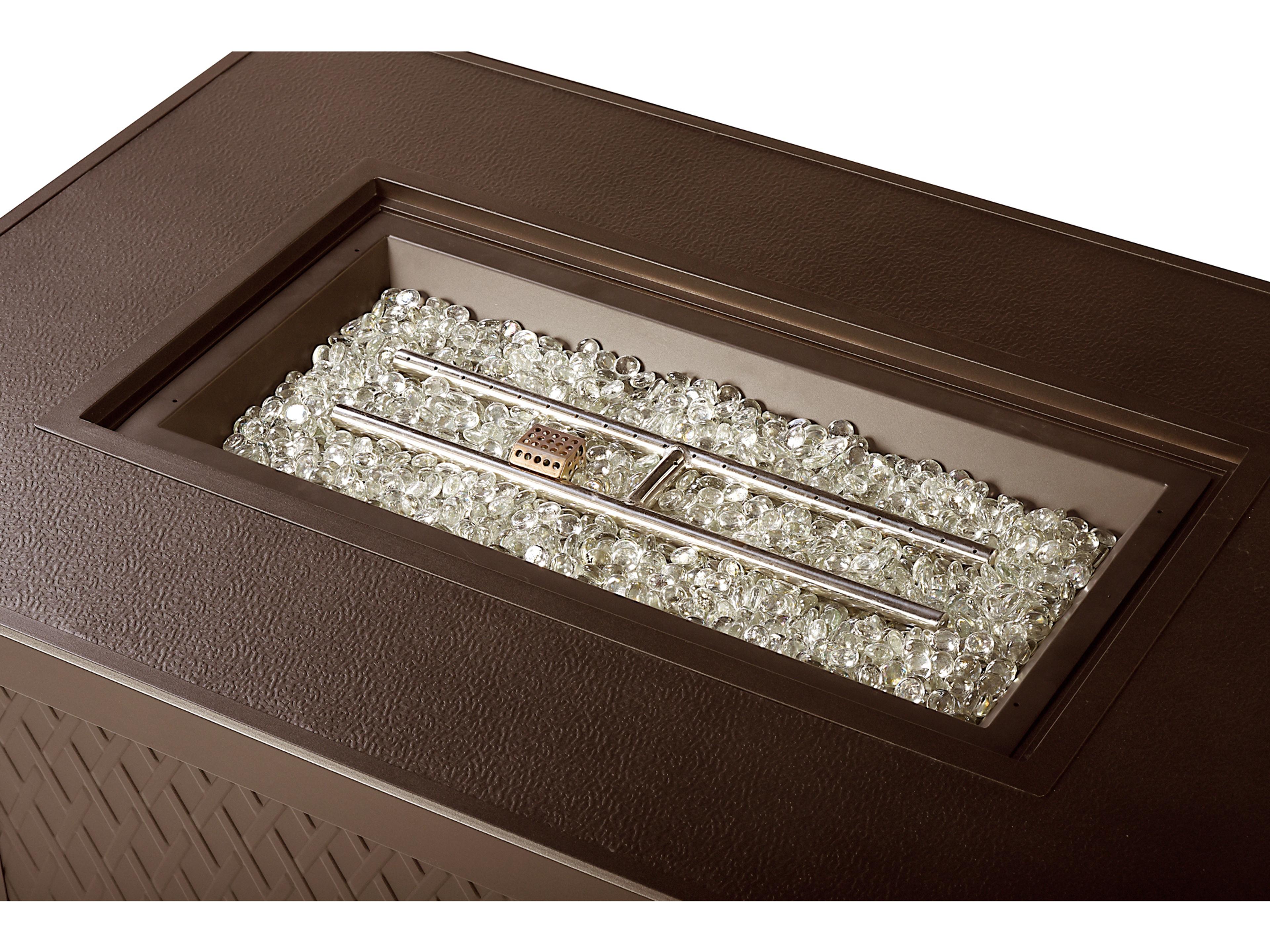 Oakland Living Rectangular Aluminum Propane Outdoor Patio Fire Pit Table