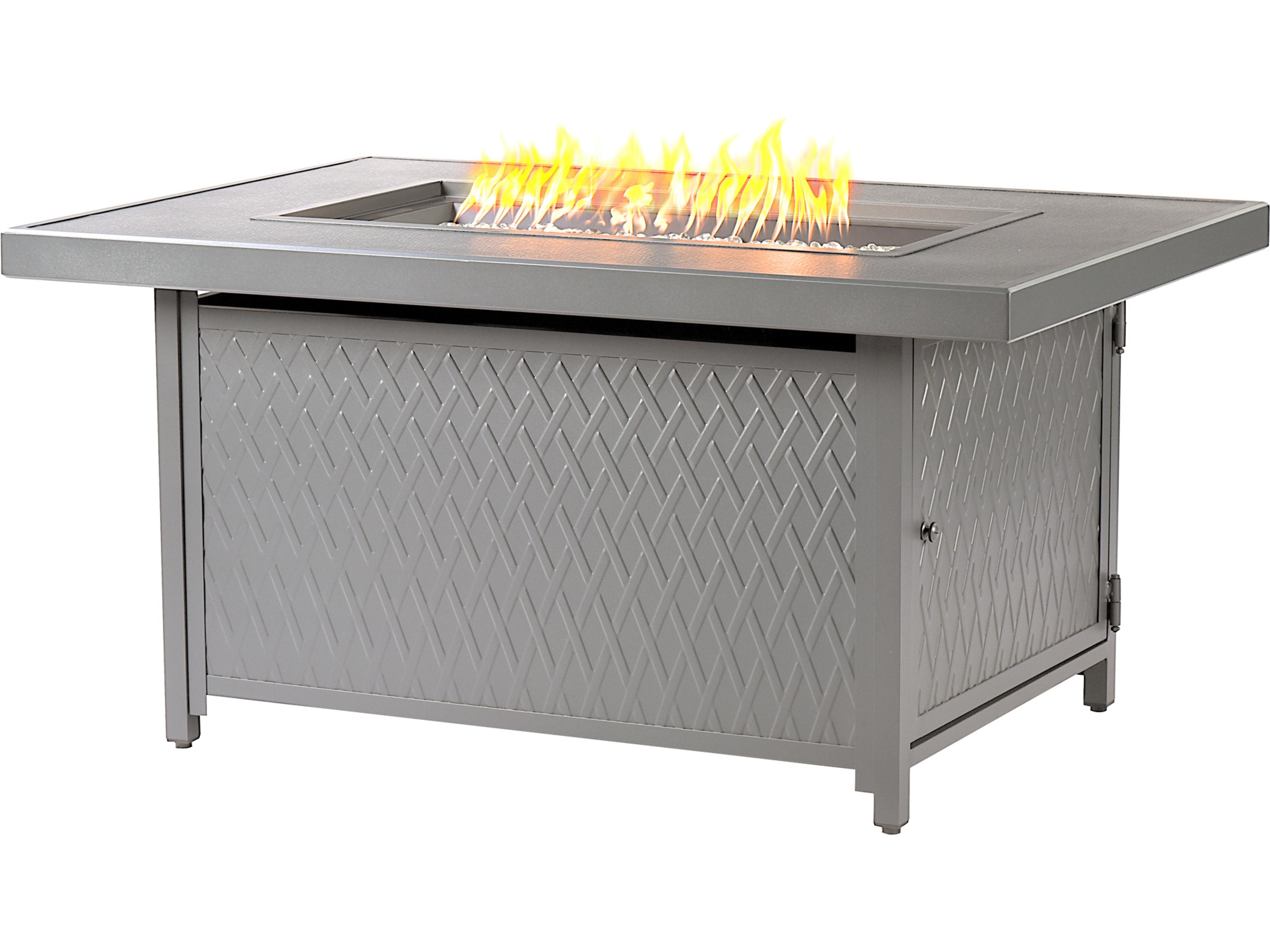 Rectangular Aluminum Propane Patio Fire Pit Table
