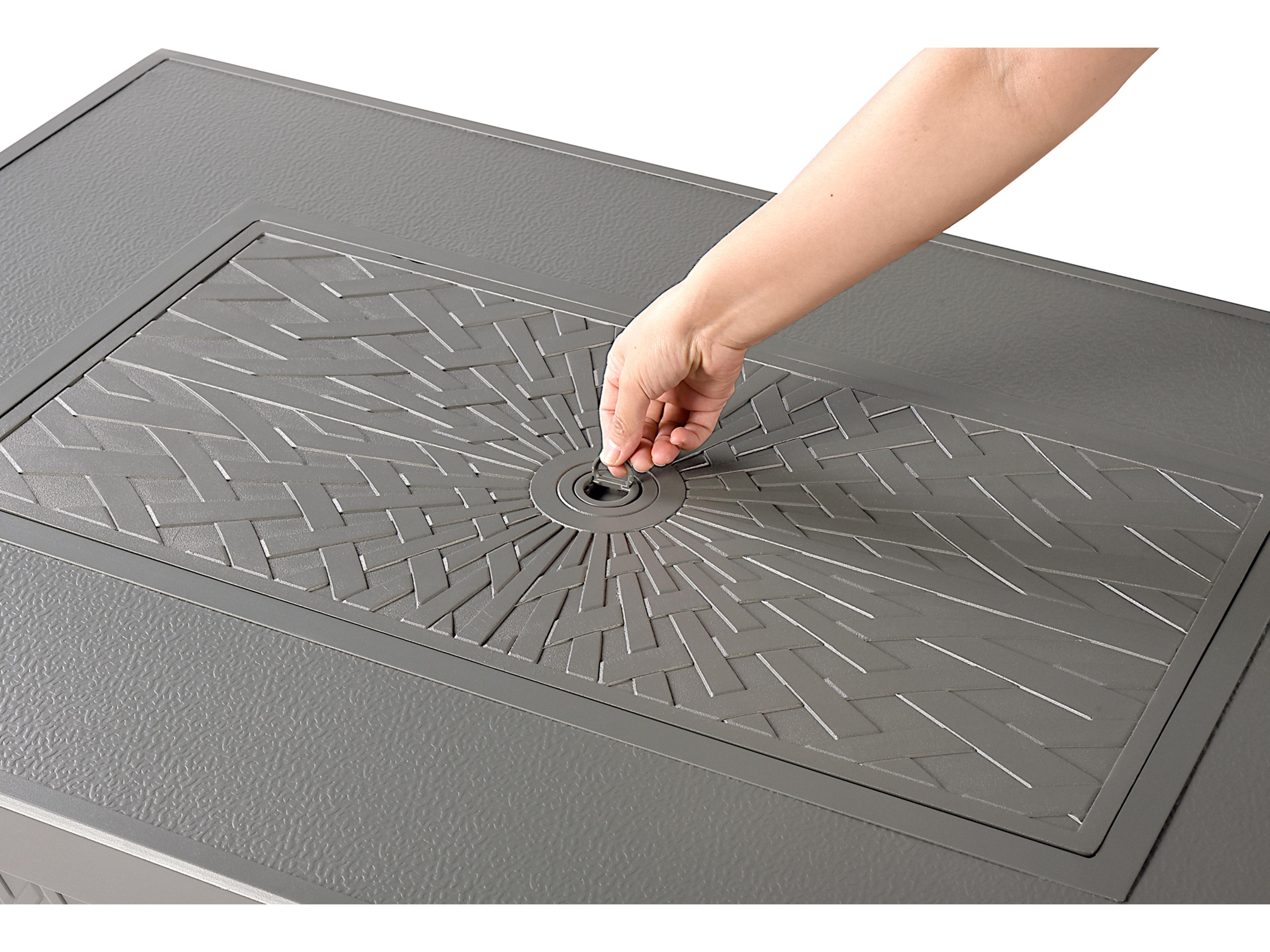 Oakland Living Rectangular Aluminum Propane Patio Fire Pit Table