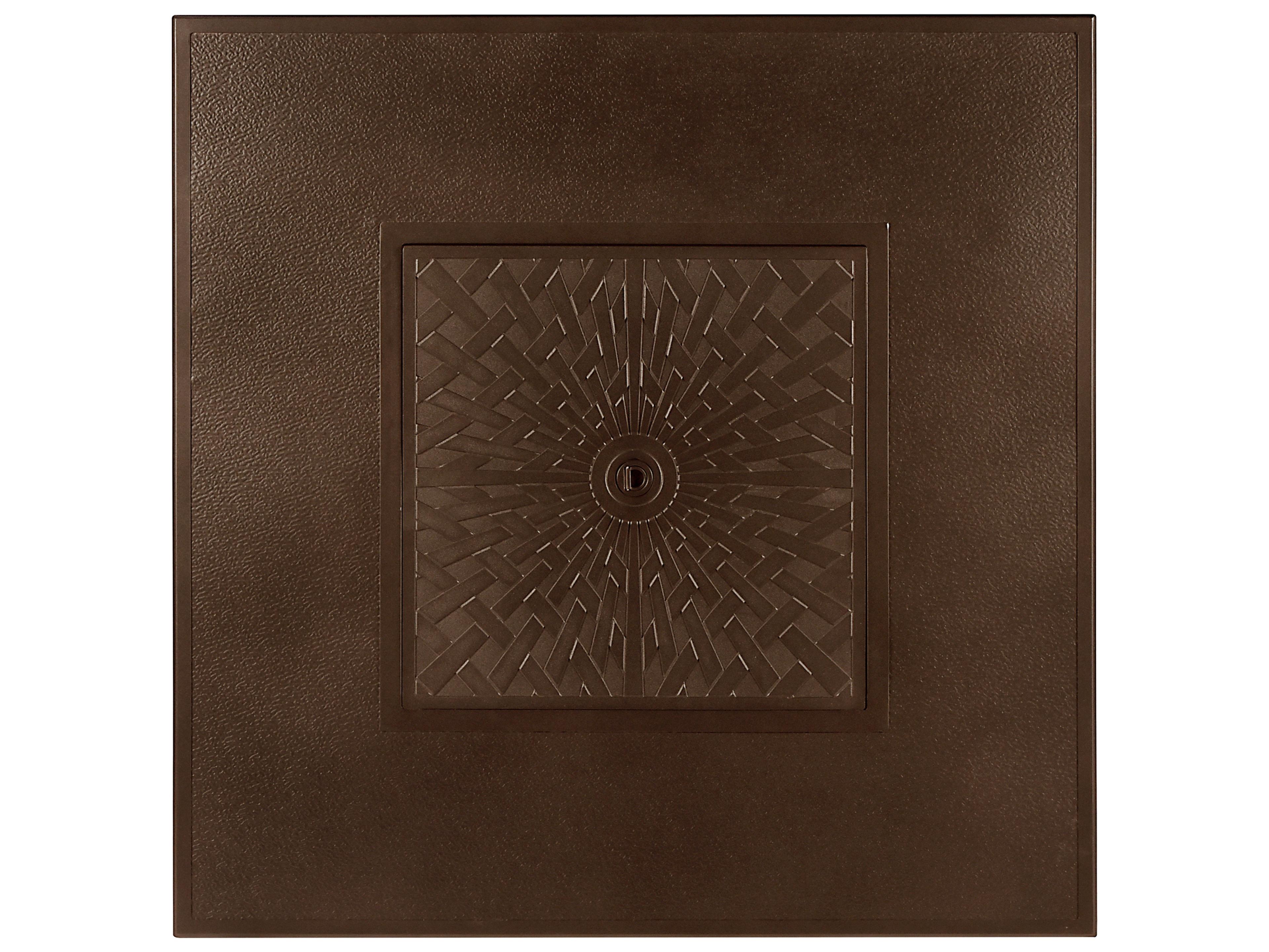 Oakland Living Square Aluminum Propane Patio Fire Pit Table with Glass Beads