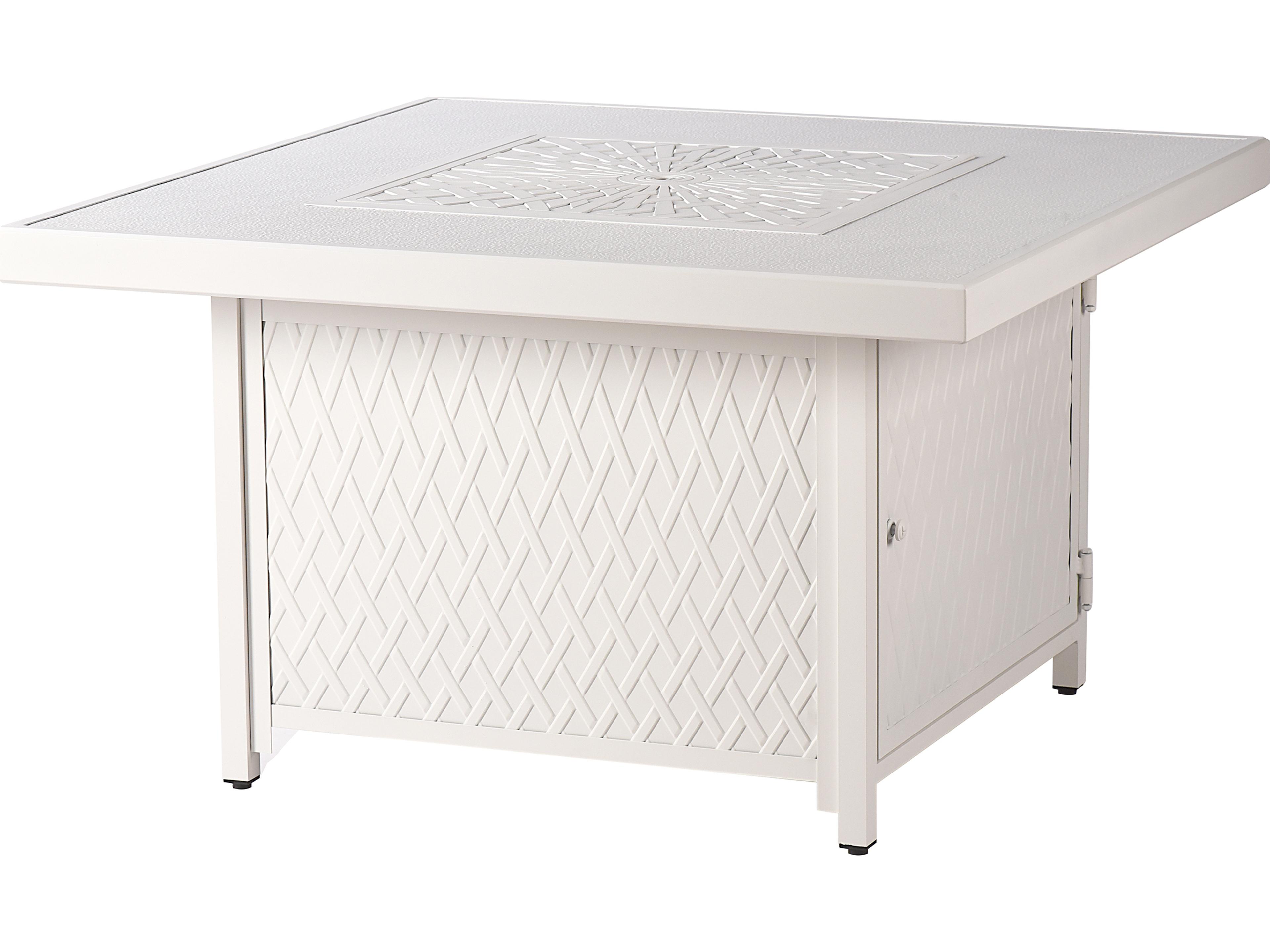 Oakland Living Square Aluminum Propane Outdoor Patio Fire Pit Table with Glass Beads