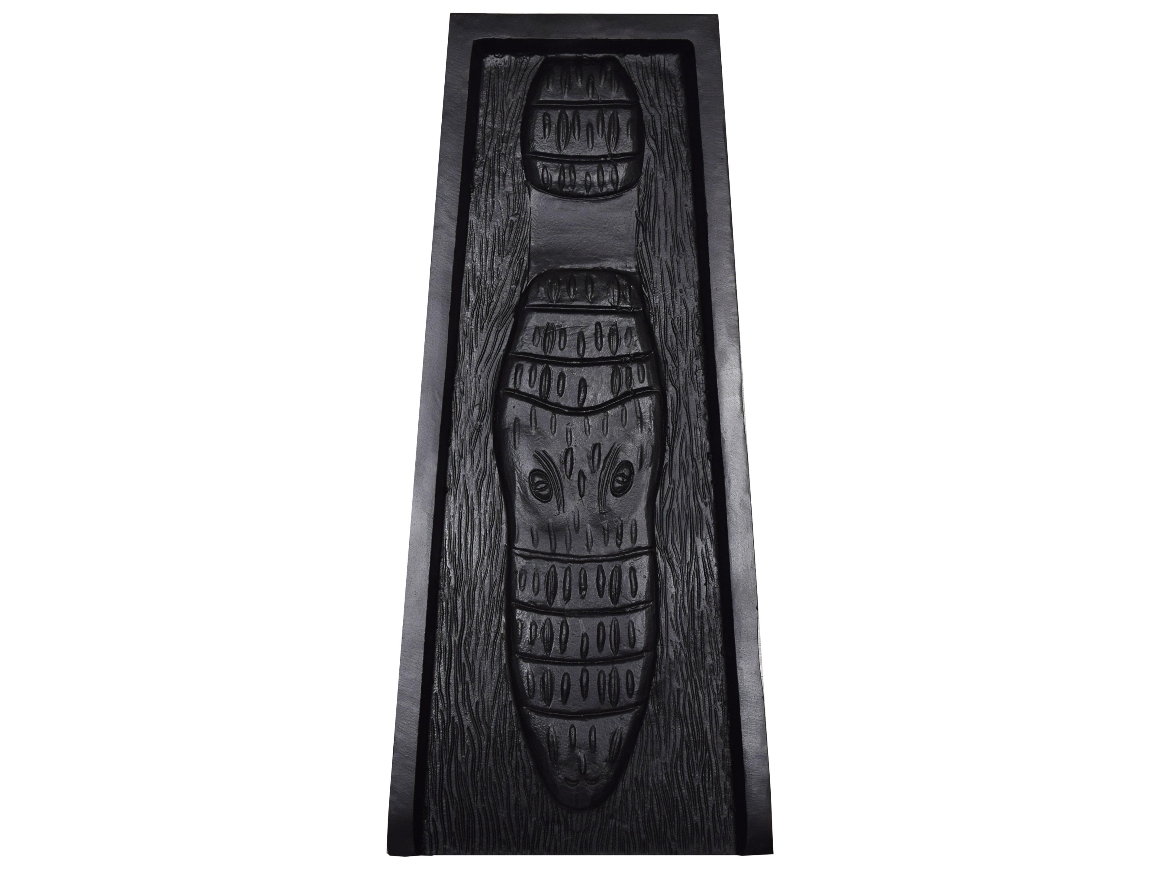 Black Alligator Crocodile Cast Aluminum Downspout Gutter 24'' Splash Block