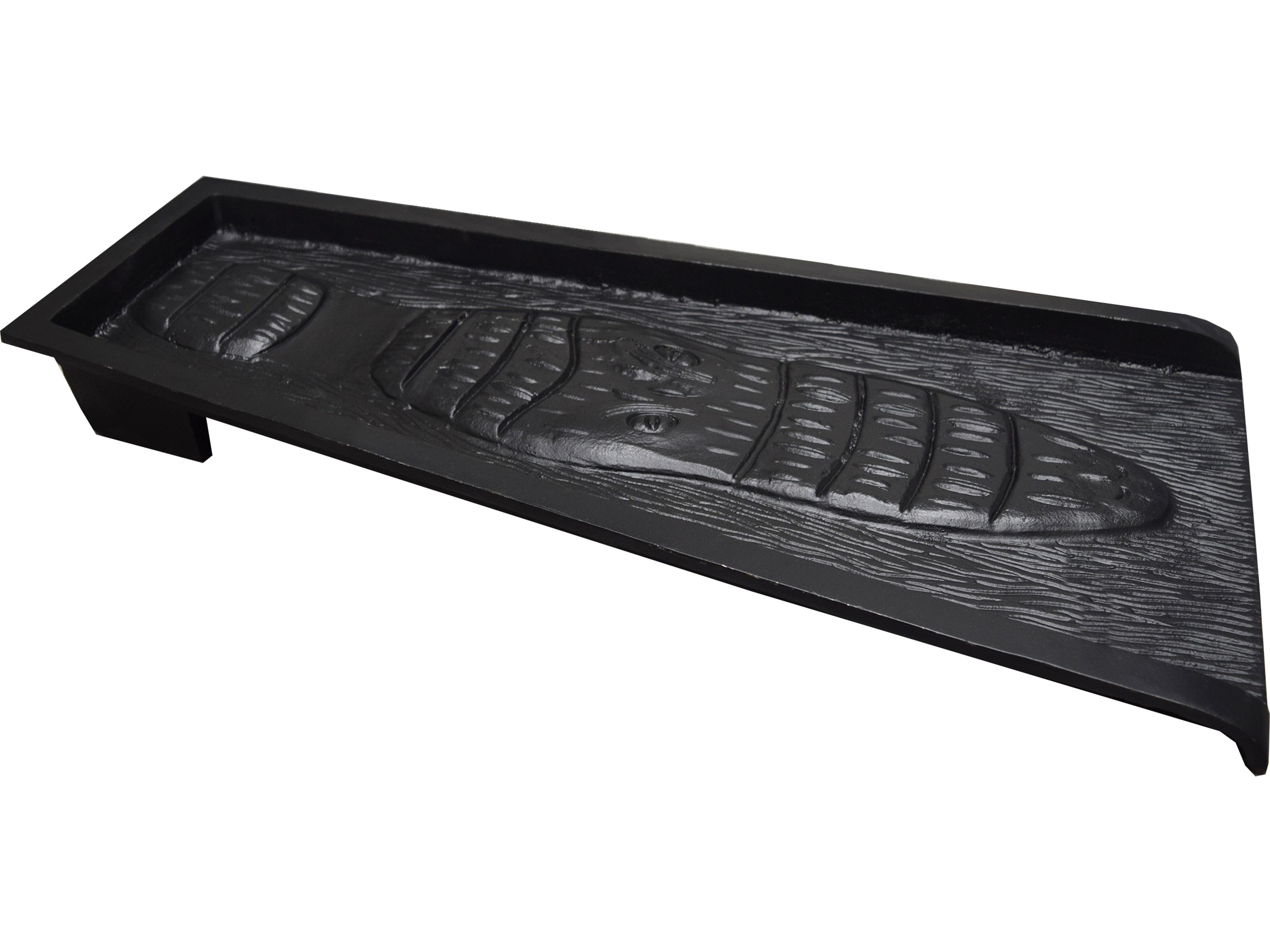 Oakland Living Black Alligator Crocodile Cast Aluminum Downspout Gutter 24'' Splash Block
