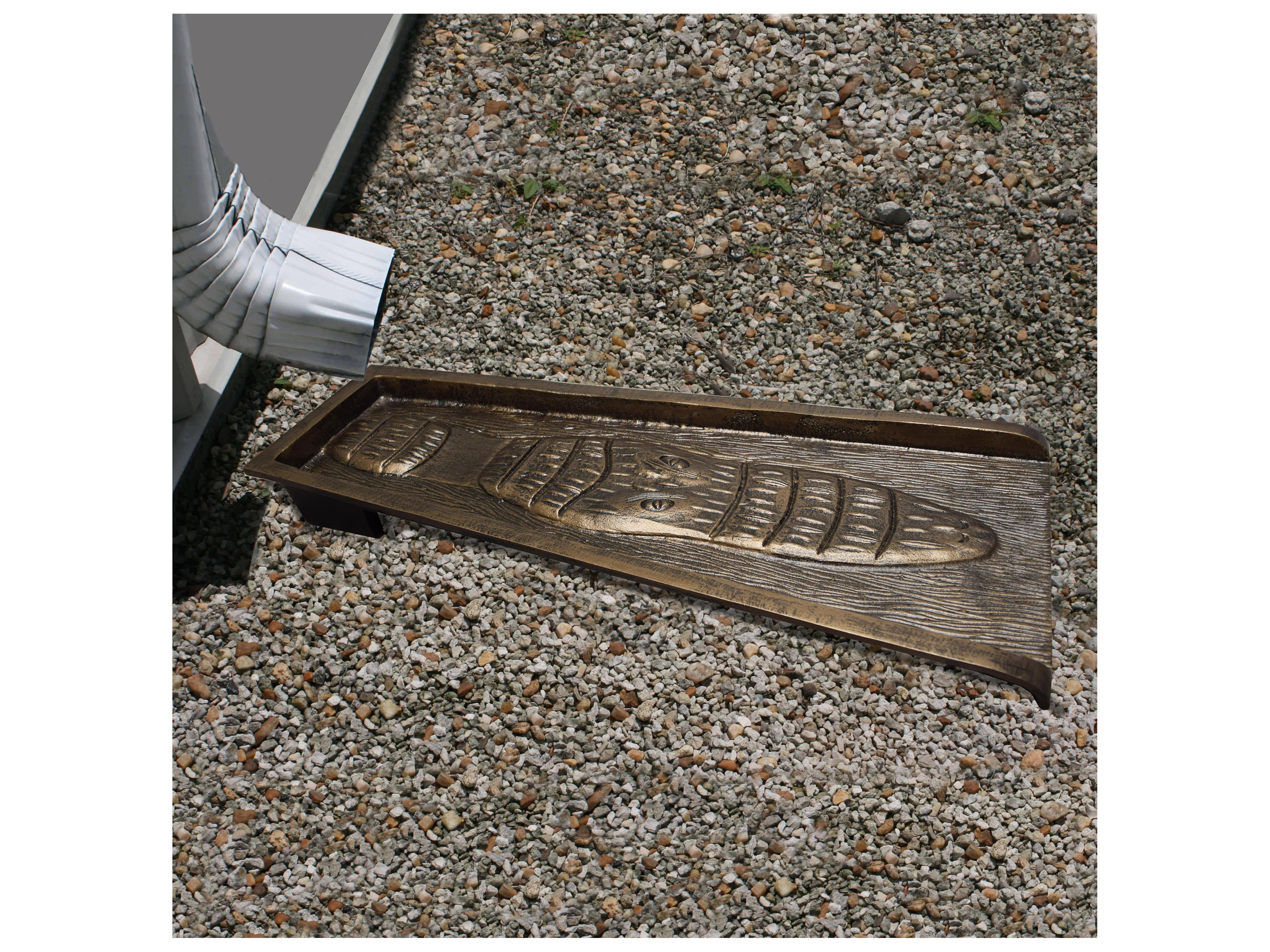 Oakland Living Bronze Alligator Crocodile Cast Aluminum Downspout Gutter 24'' Splash Block