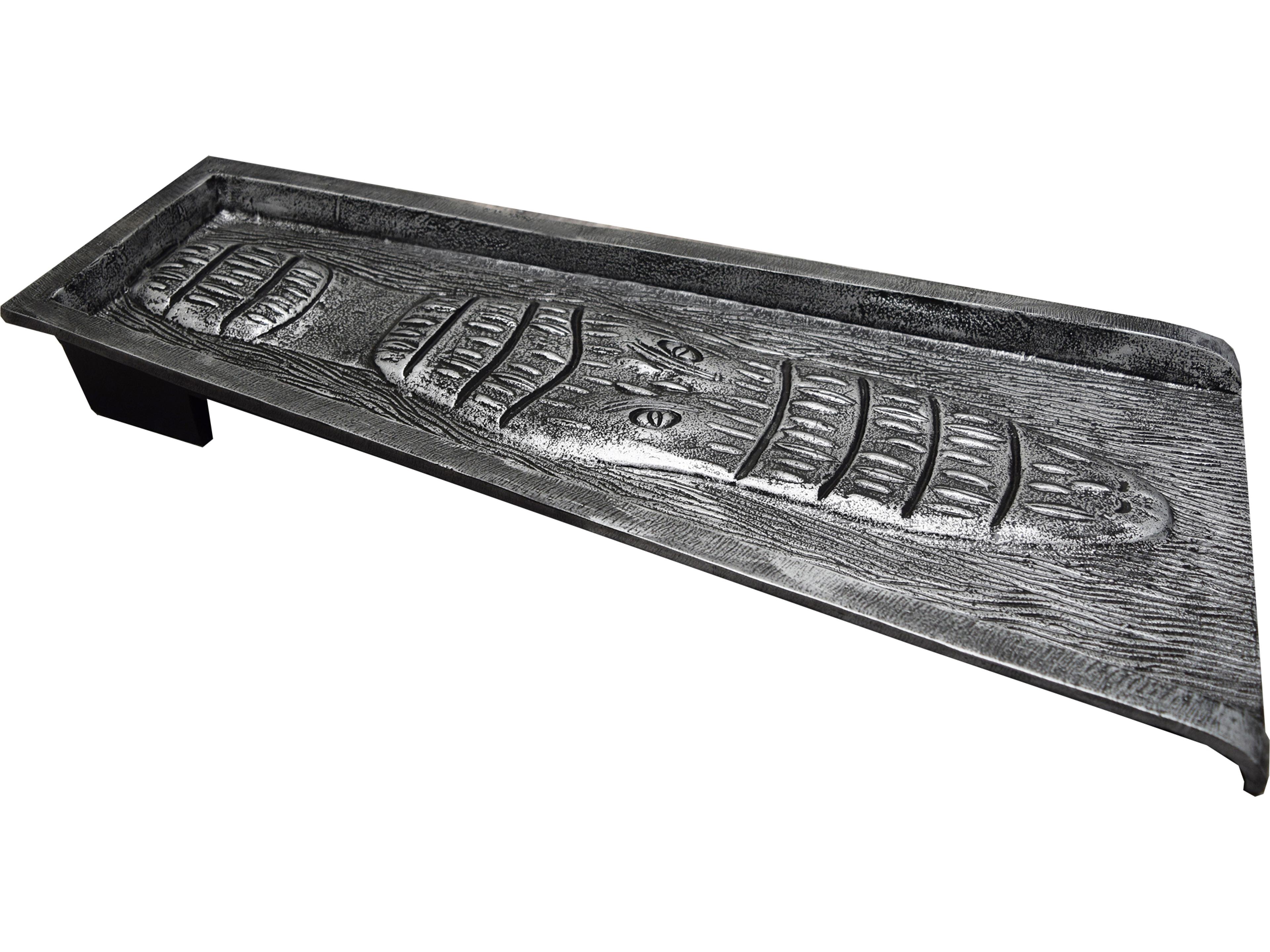Oakland Living Silver Alligator Crocodile Cast Aluminum Downspout Gutter 24'' Splash Block