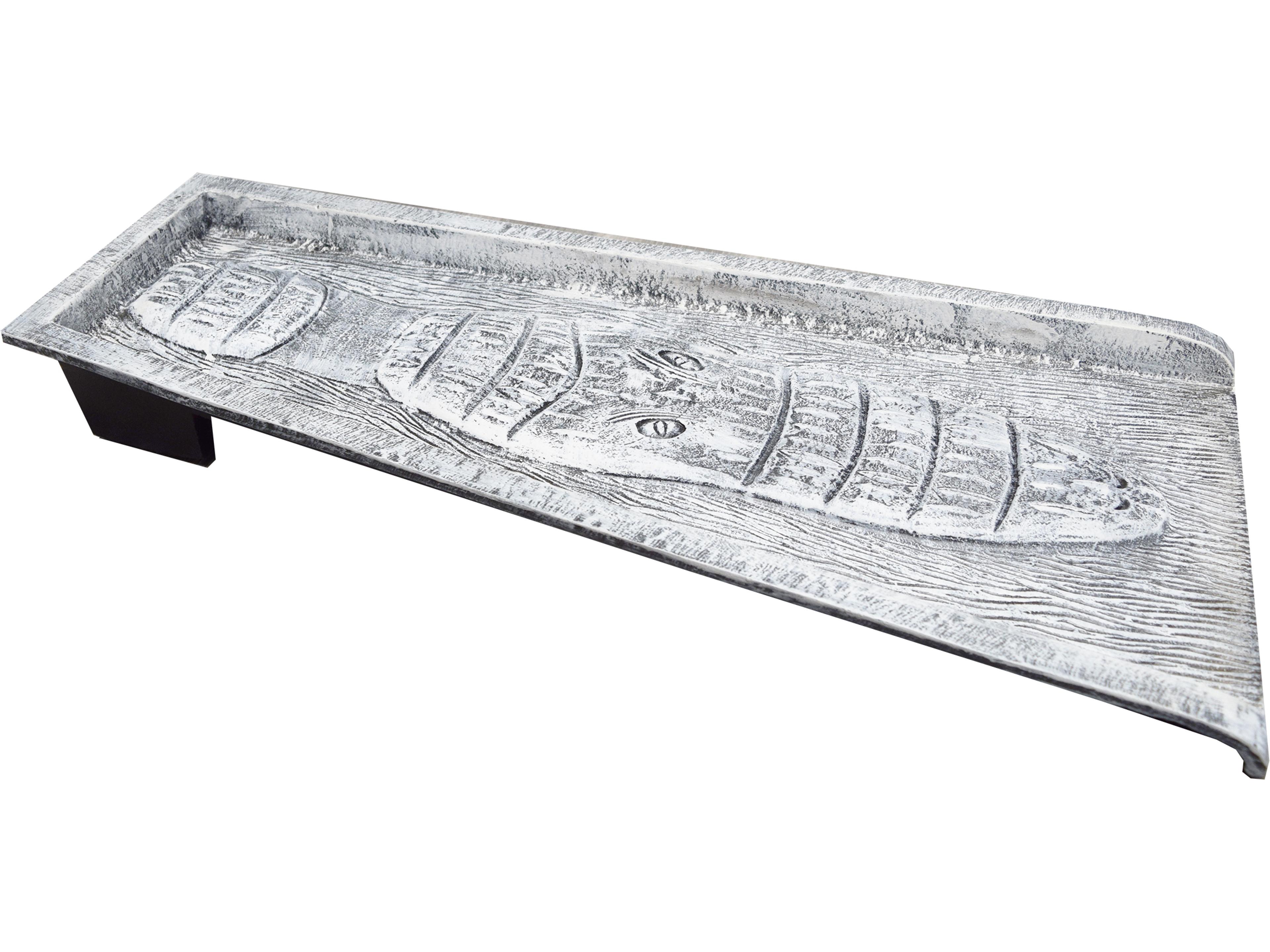 Oakland Living White Alligator Crocodile Cast Aluminum Downspout Gutter 24'' Splash Block