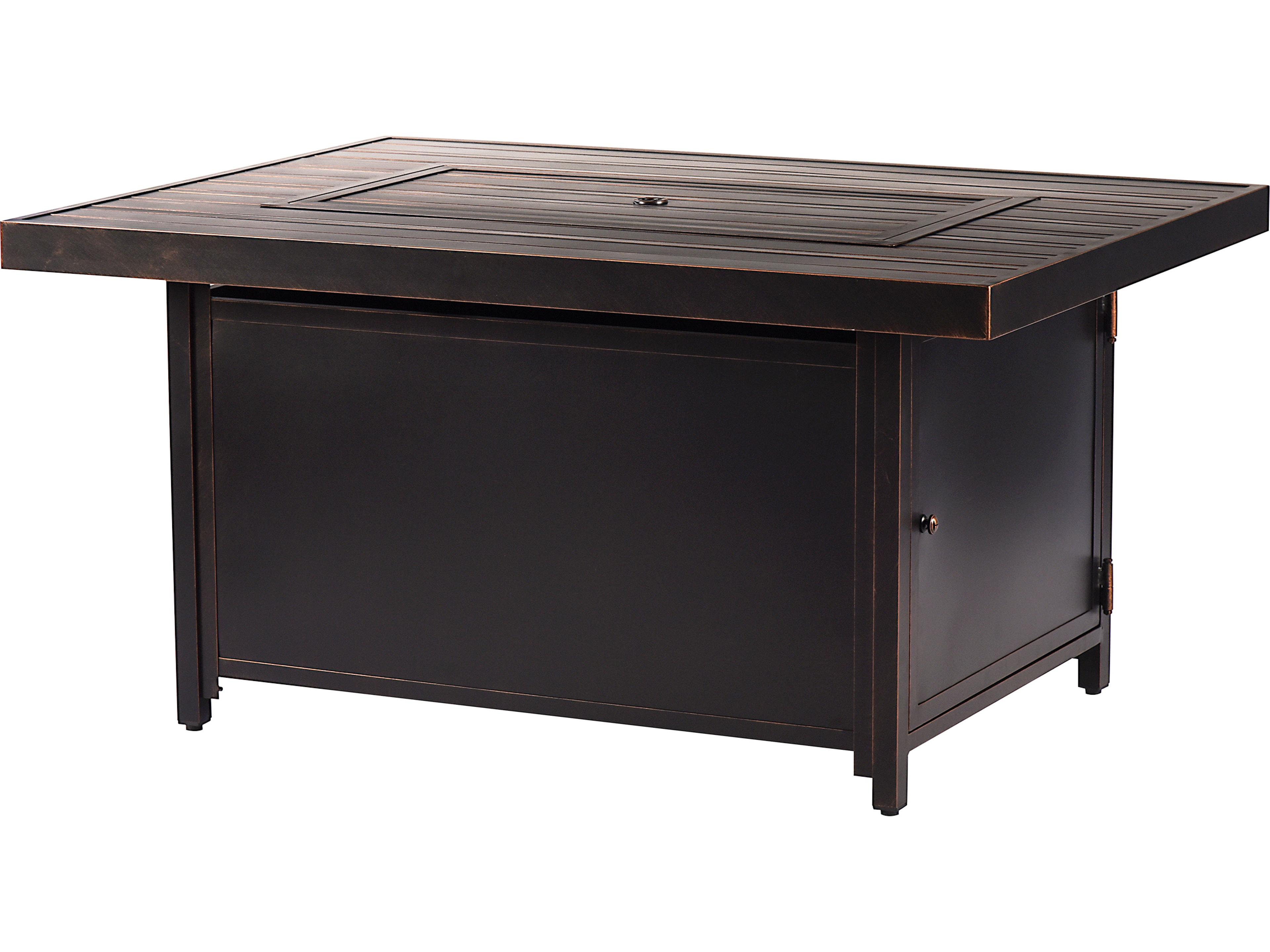 Oakland Living Rectangular Aluminum Propane Patio Fire Pit Table