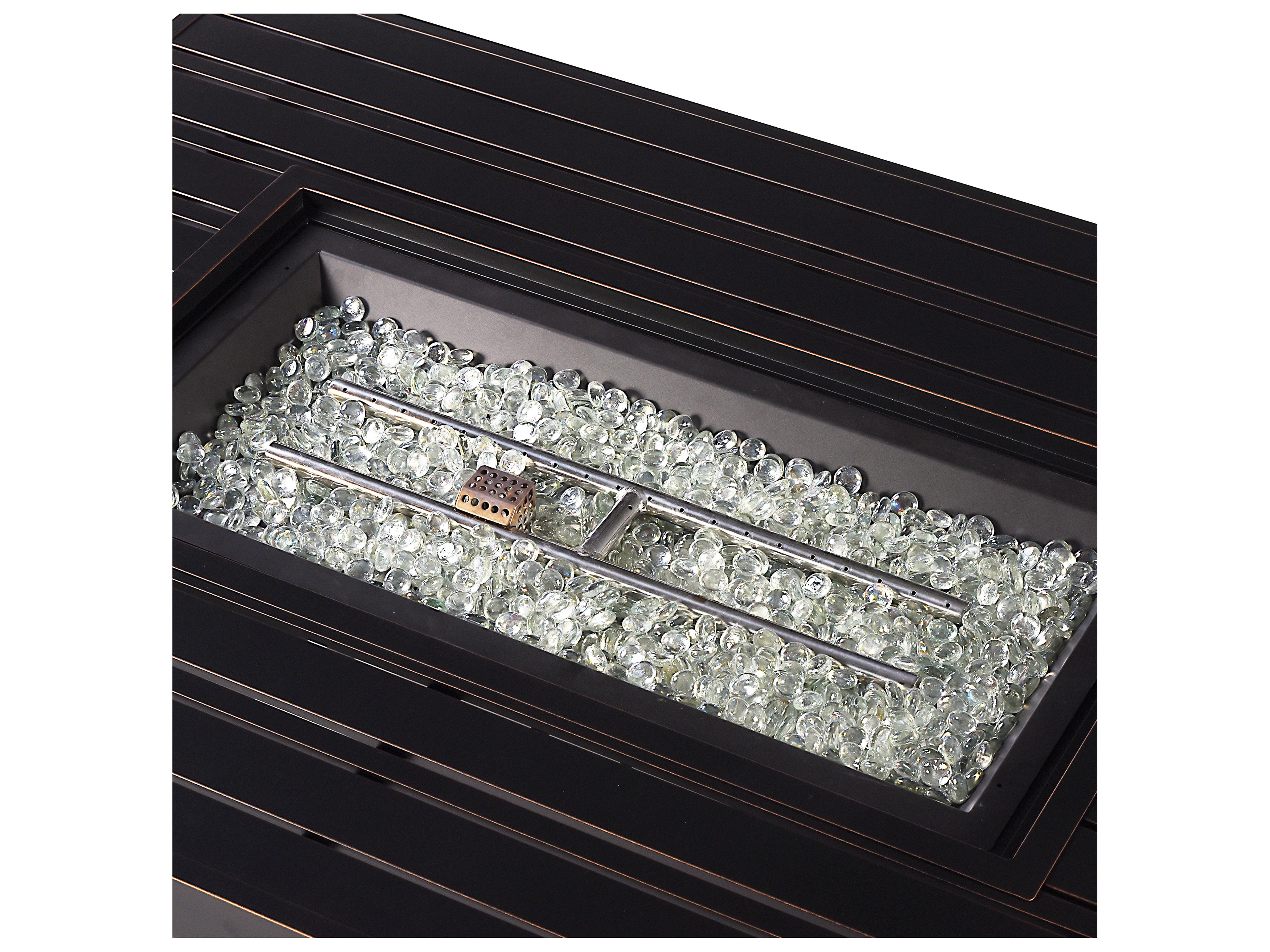 Oakland Living Rectangular Aluminum Propane Patio Fire Pit Table